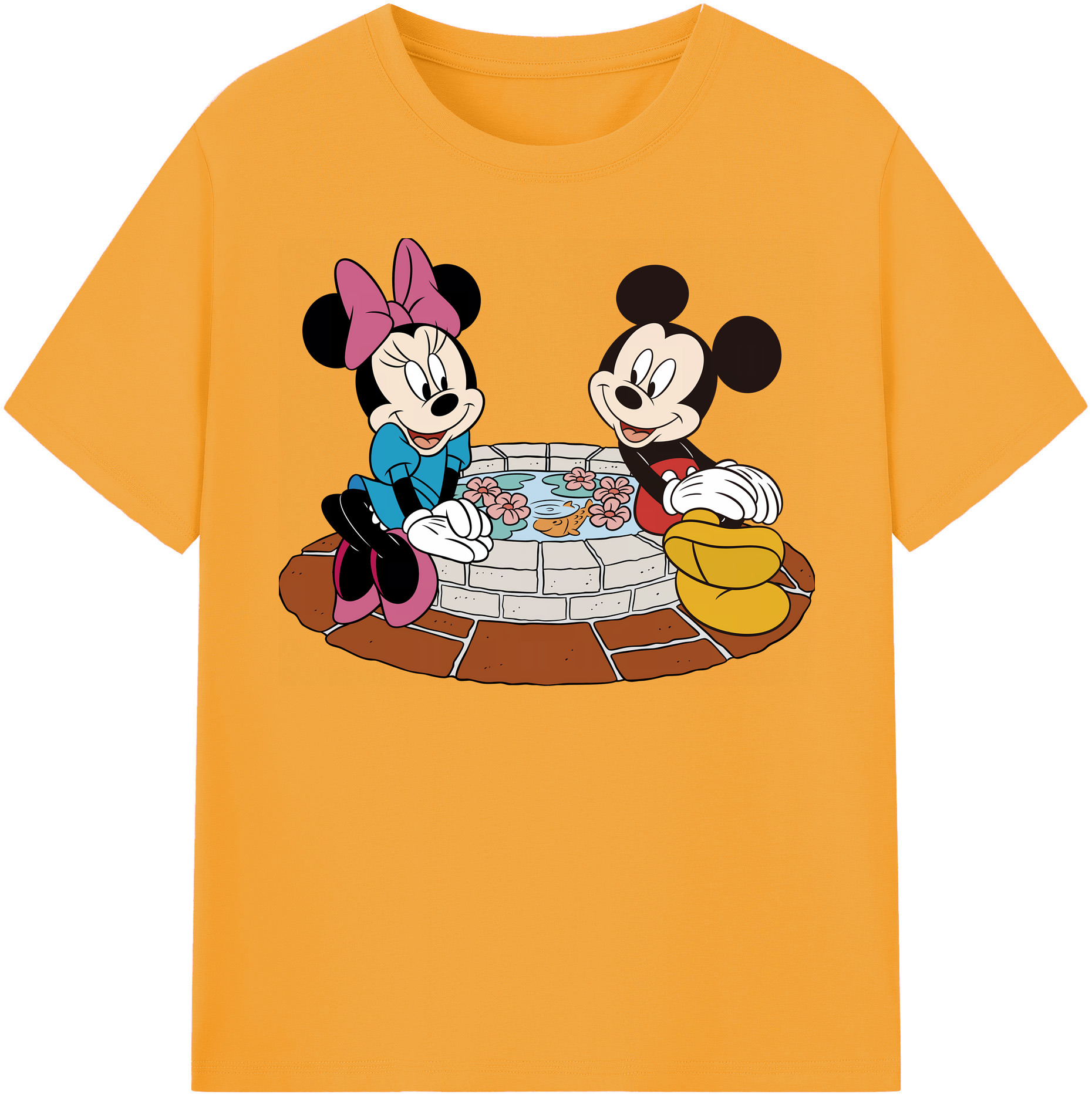 （画像用） ミッキーマウス Mickey Mouse 綿100％半袖Tシャツ（フロントプリント）