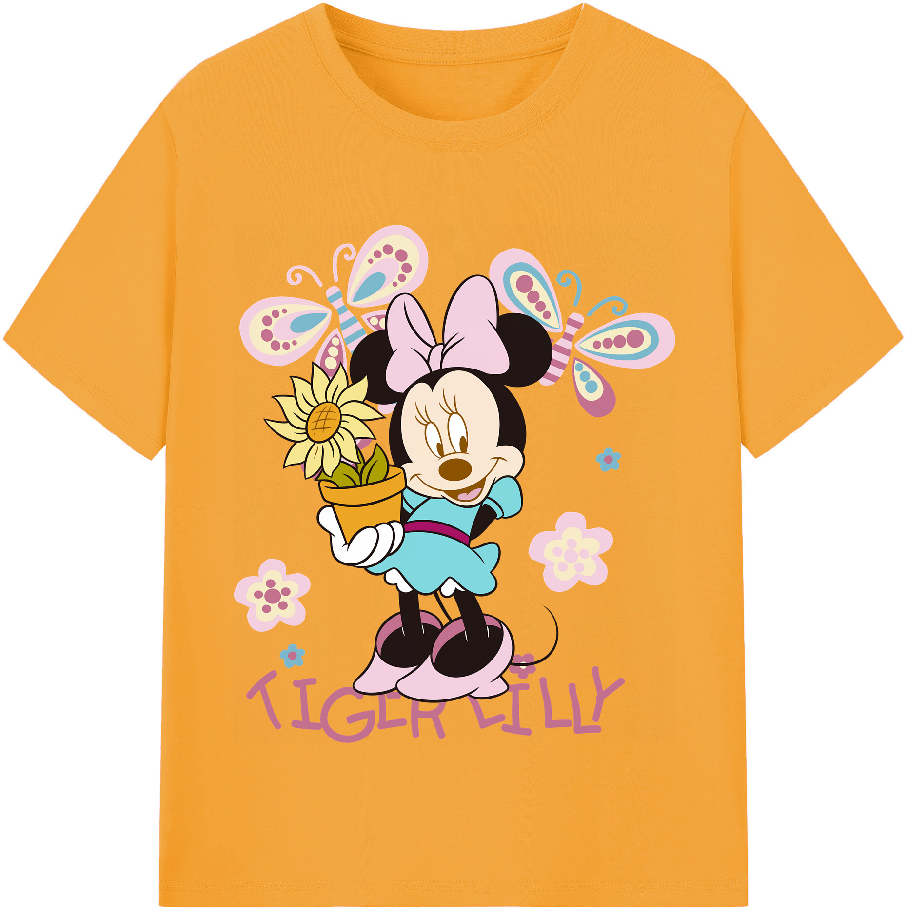 （画像用） ミッキーマウス Mickey Mouse 綿100％半袖Tシャツ（フロントプリント）