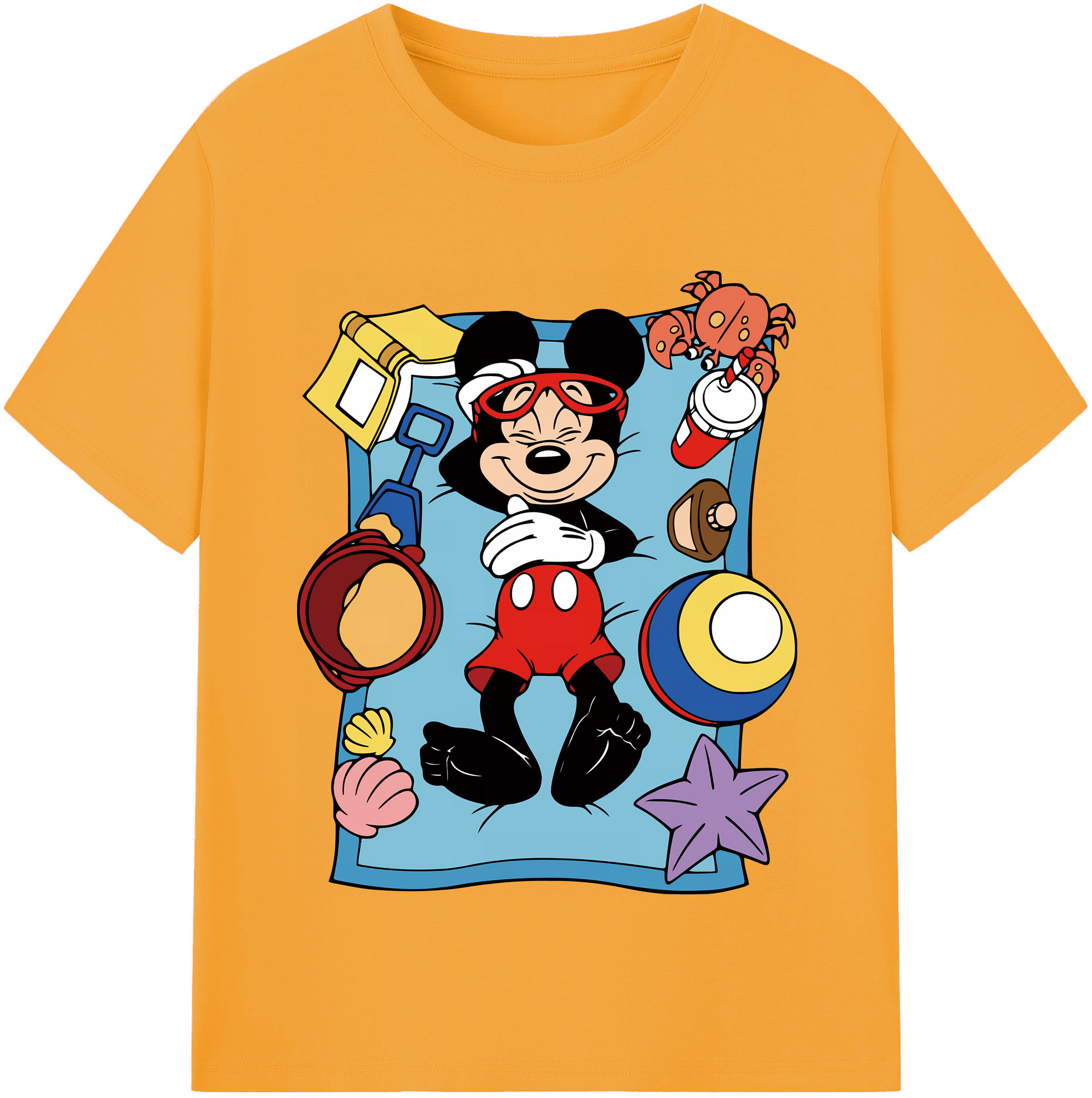 （画像用） ミッキーマウス Mickey Mouse 綿100％半袖Tシャツ（フロントプリント）