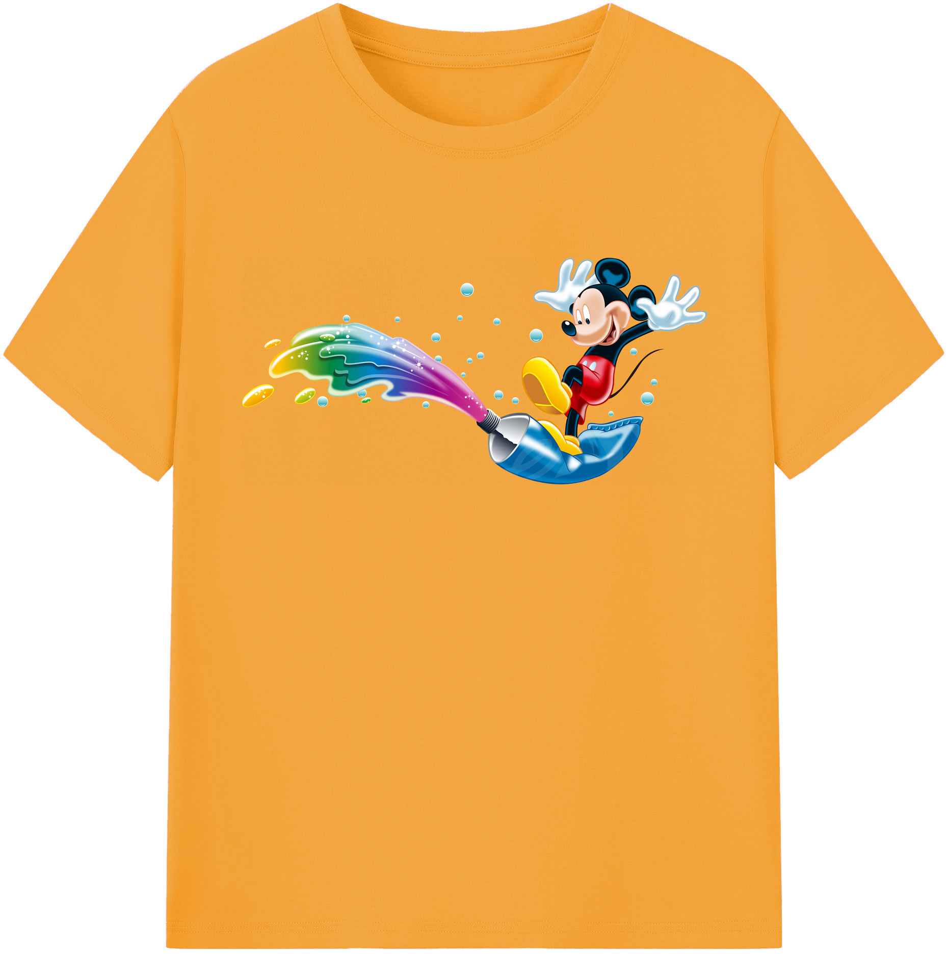 （画像用） ミッキーマウス Mickey Mouse 綿100％半袖Tシャツ（フロントプリント）