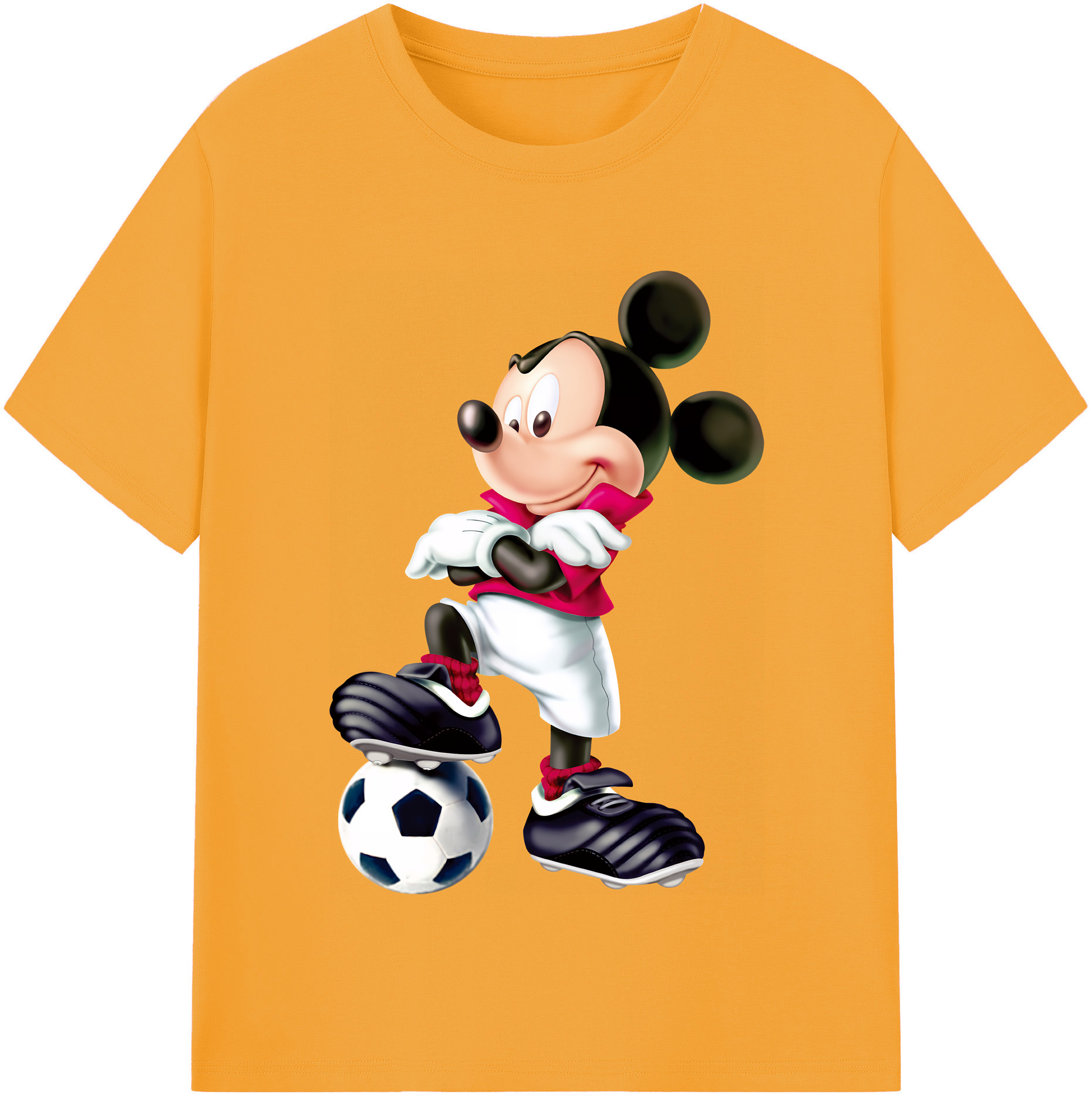 （画像用） ミッキーマウス Mickey Mouse 綿100％半袖Tシャツ（フロントプリント）