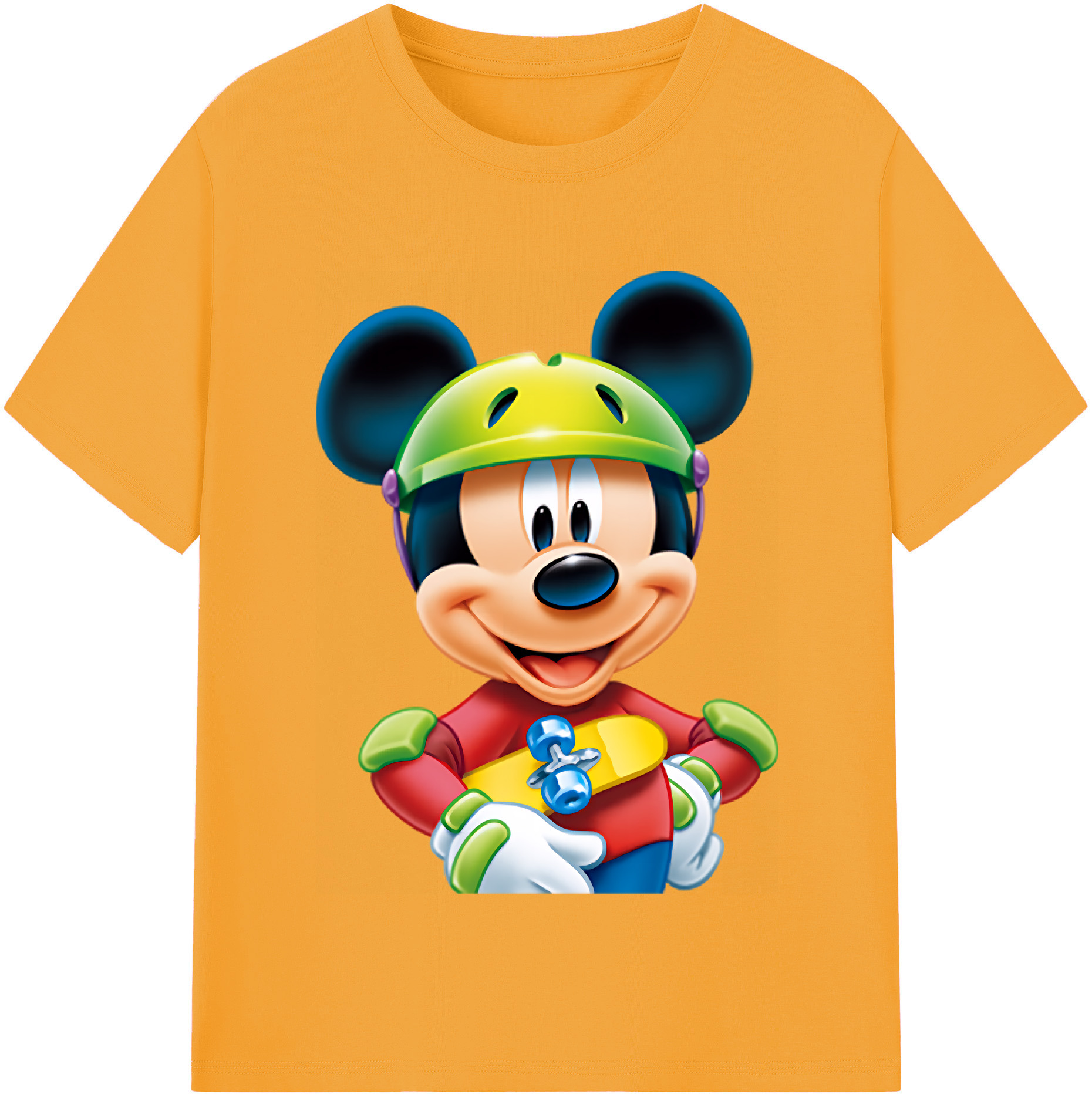 （画像用） ミッキーマウス Mickey Mouse 綿100％半袖Tシャツ（フロントプリント）
