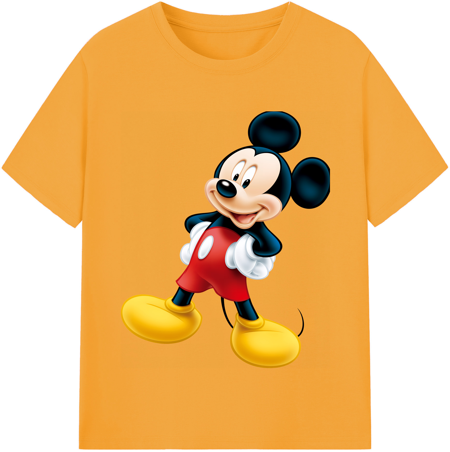 （画像用） ミッキーマウス Mickey Mouse 綿100％半袖Tシャツ（フロントプリント）
