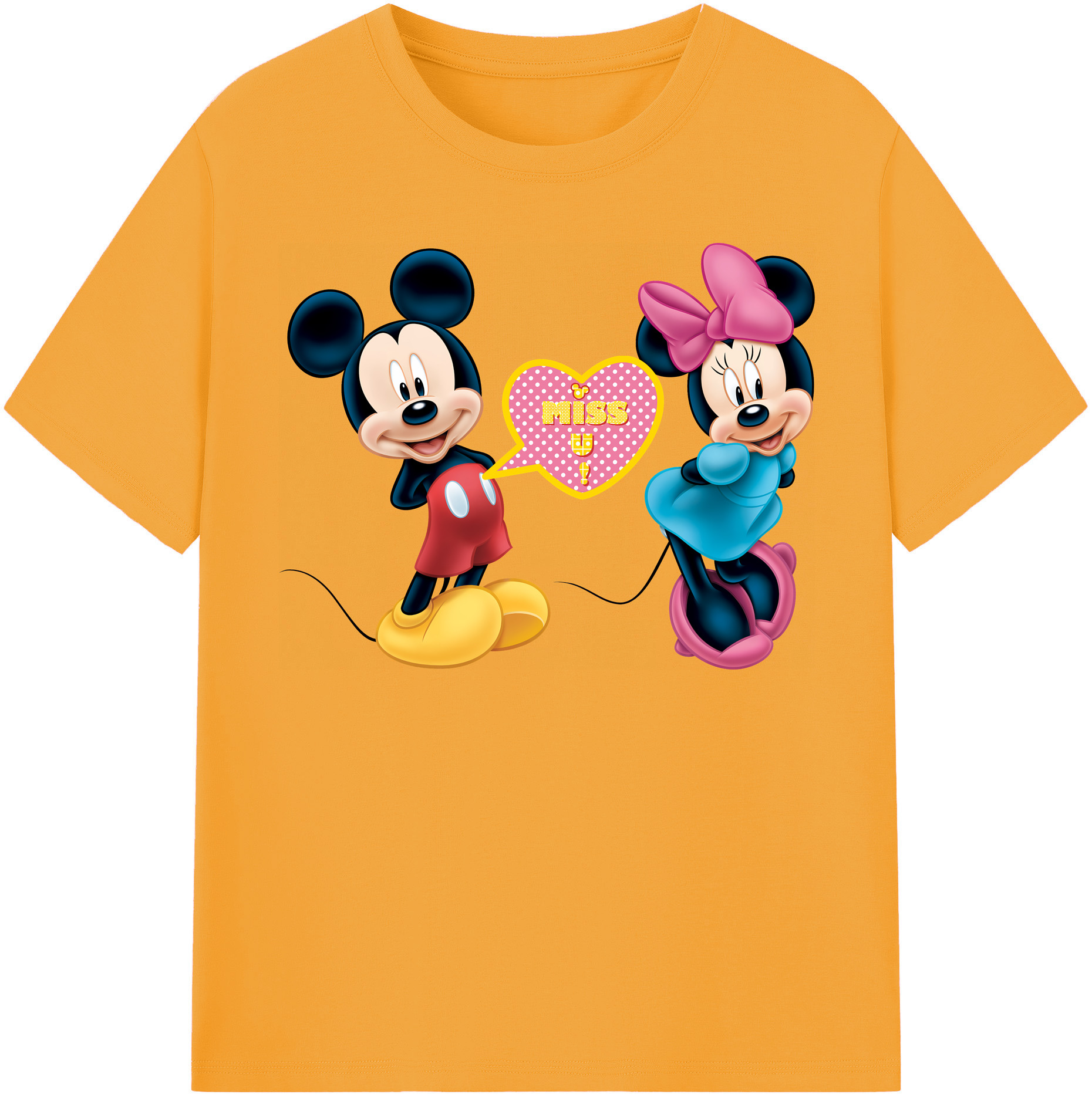 （画像用） ミッキーマウス Mickey Mouse 綿100％半袖Tシャツ（フロントプリント）