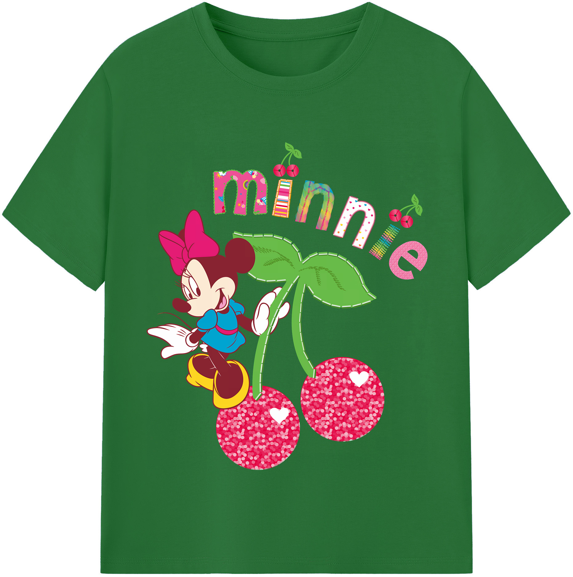 （画像用） ミッキーマウス Mickey Mouse 綿100％半袖Tシャツ（フロントプリント）
