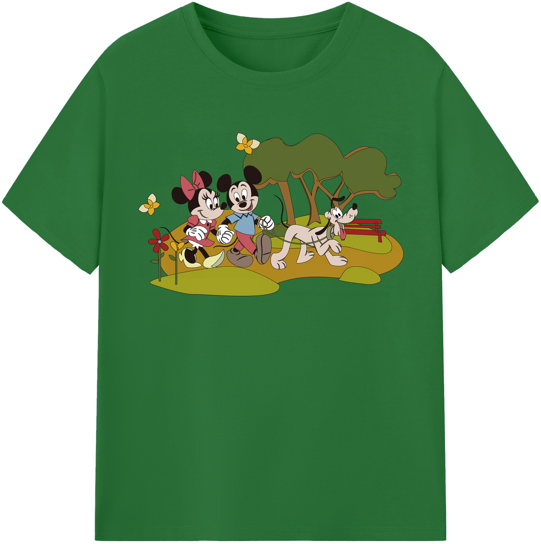 （画像用） ミッキーマウス Mickey Mouse 綿100％半袖Tシャツ（フロントプリント）