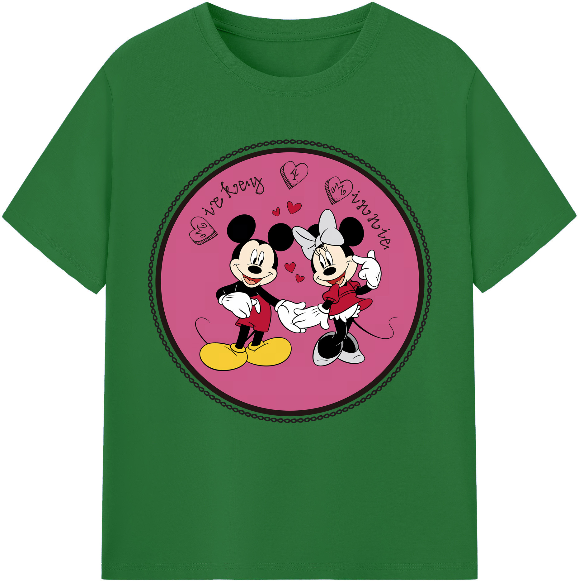 （画像用） ミッキーマウス Mickey Mouse 綿100％半袖Tシャツ（フロントプリント）