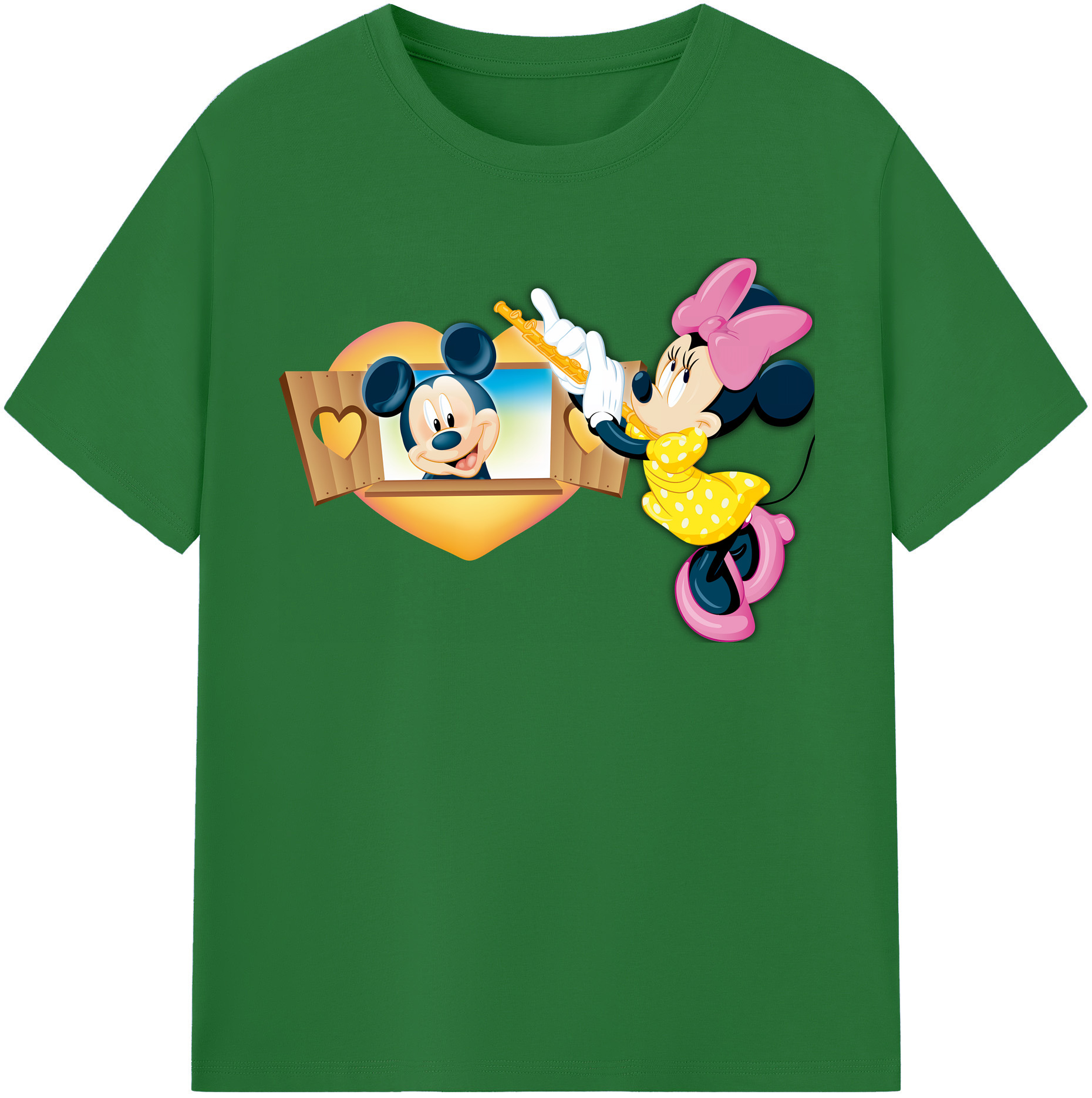 （画像用） ミッキーマウス Mickey Mouse 綿100％半袖Tシャツ（フロントプリント）