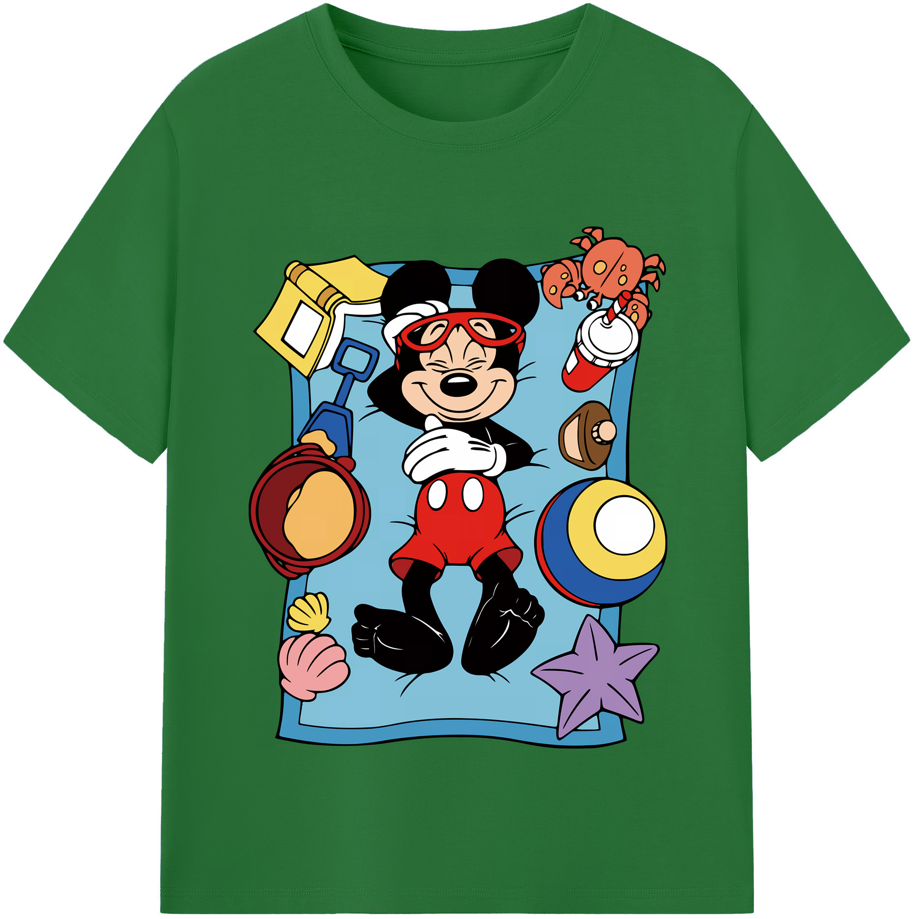 （画像用） ミッキーマウス Mickey Mouse 綿100％半袖Tシャツ（フロントプリント）