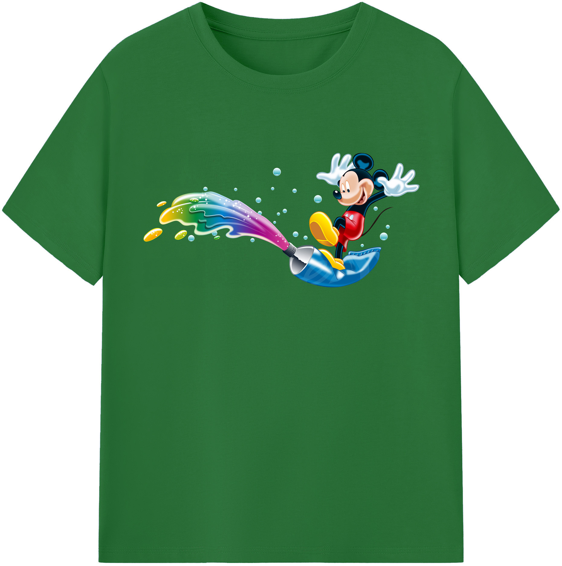 （画像用） ミッキーマウス Mickey Mouse 綿100％半袖Tシャツ（フロントプリント）