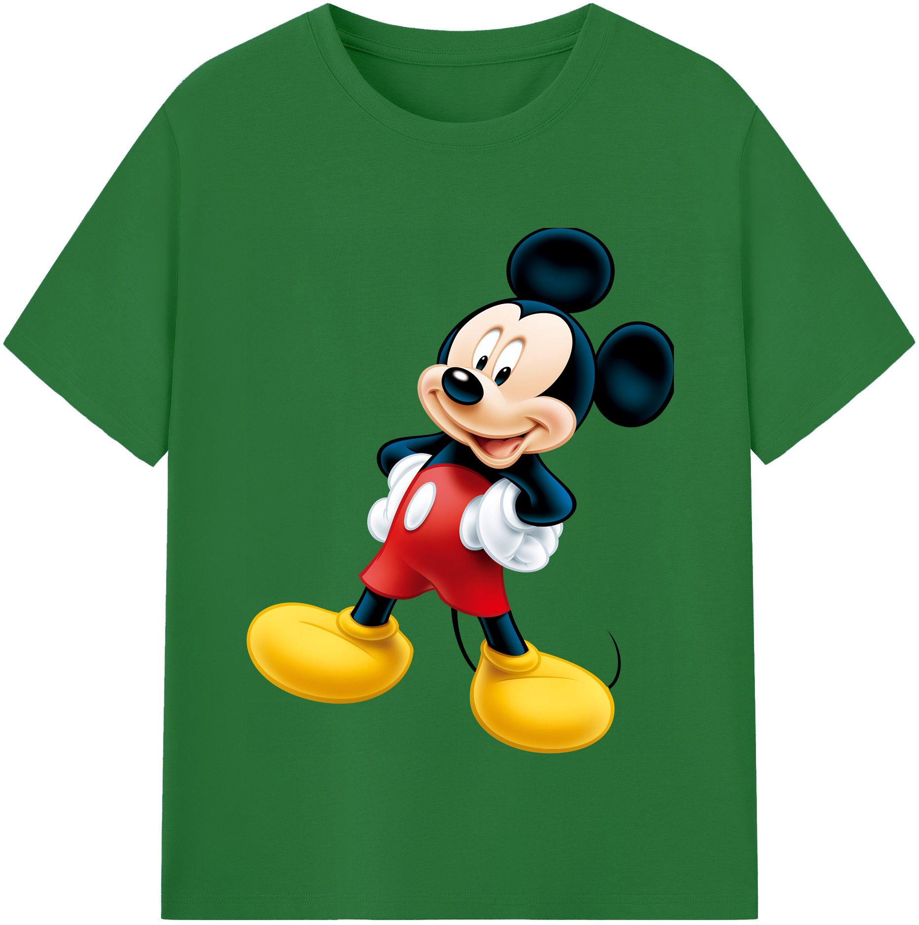 （画像用） ミッキーマウス Mickey Mouse 綿100％半袖Tシャツ（フロントプリント）