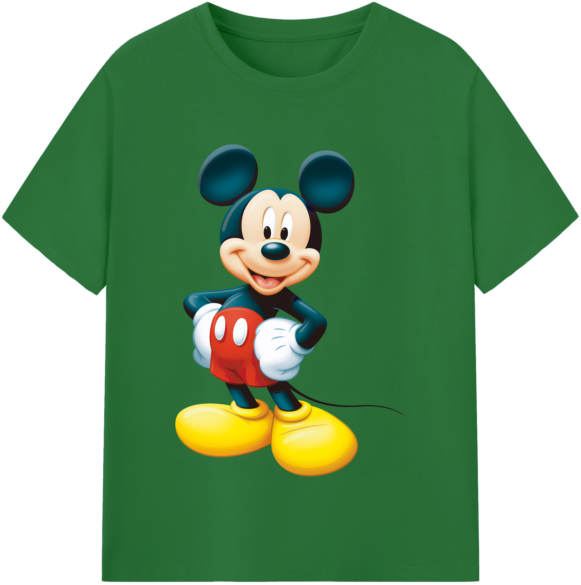 （画像用） ミッキーマウス Mickey Mouse 綿100％半袖Tシャツ（フロントプリント）