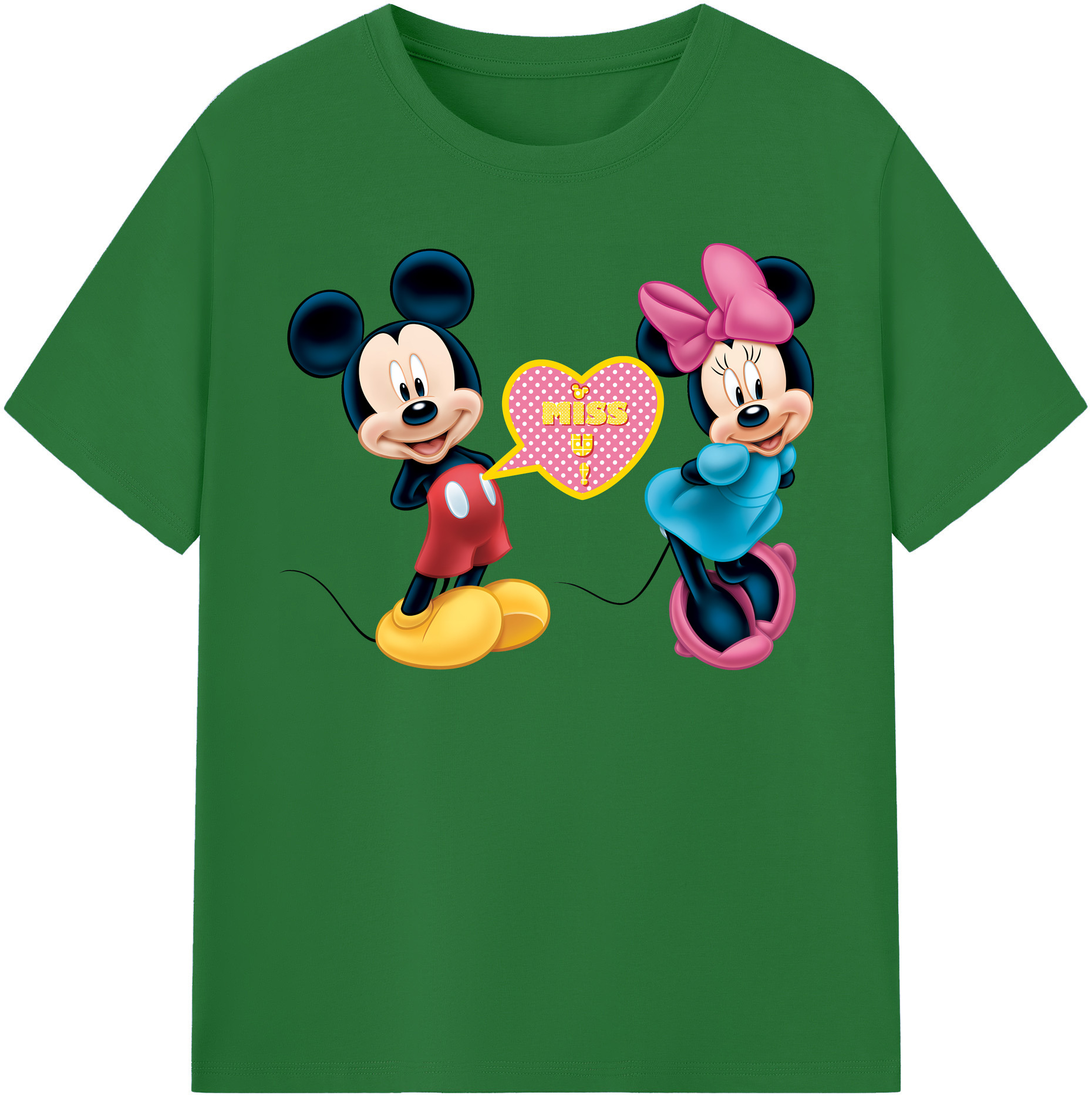 （画像用） ミッキーマウス Mickey Mouse 綿100％半袖Tシャツ（フロントプリント）