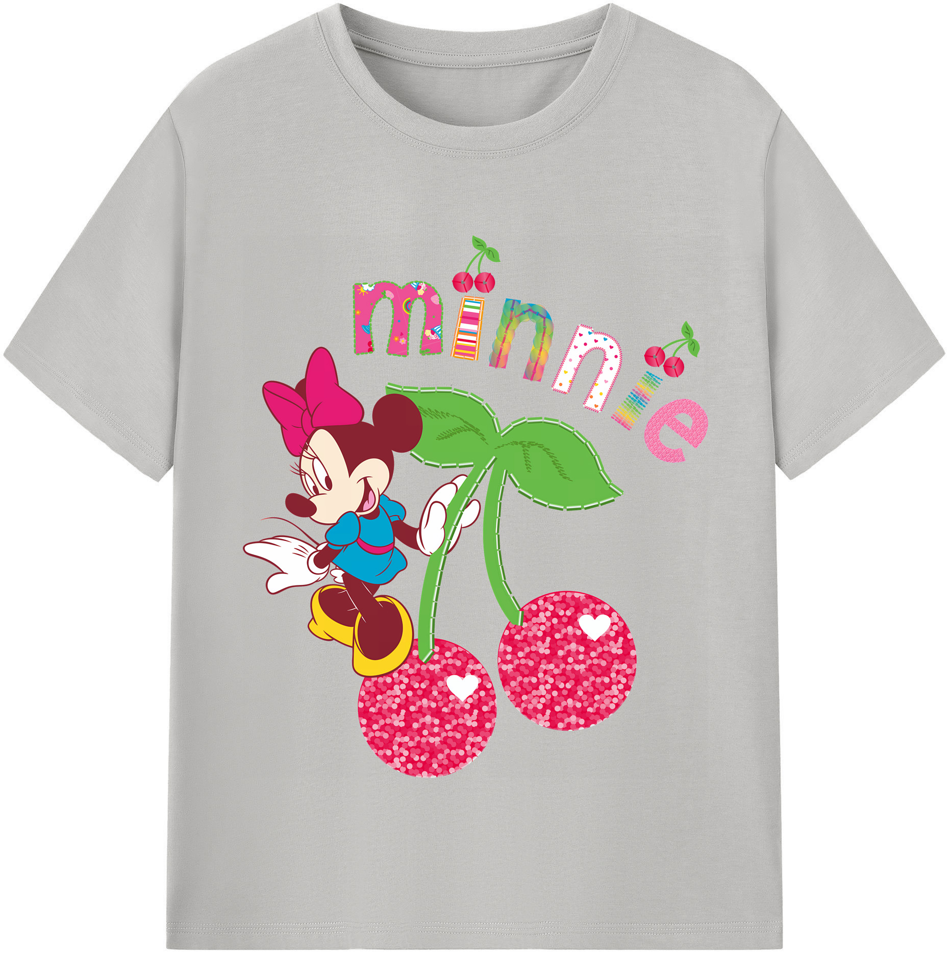 （画像用） ミッキーマウス Mickey Mouse 綿100％半袖Tシャツ（フロントプリント）