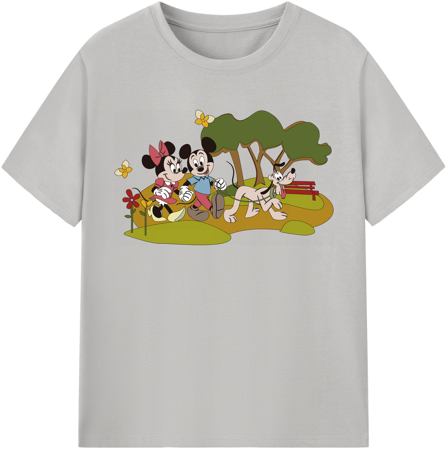 （画像用） ミッキーマウス Mickey Mouse 綿100％半袖Tシャツ（フロントプリント）