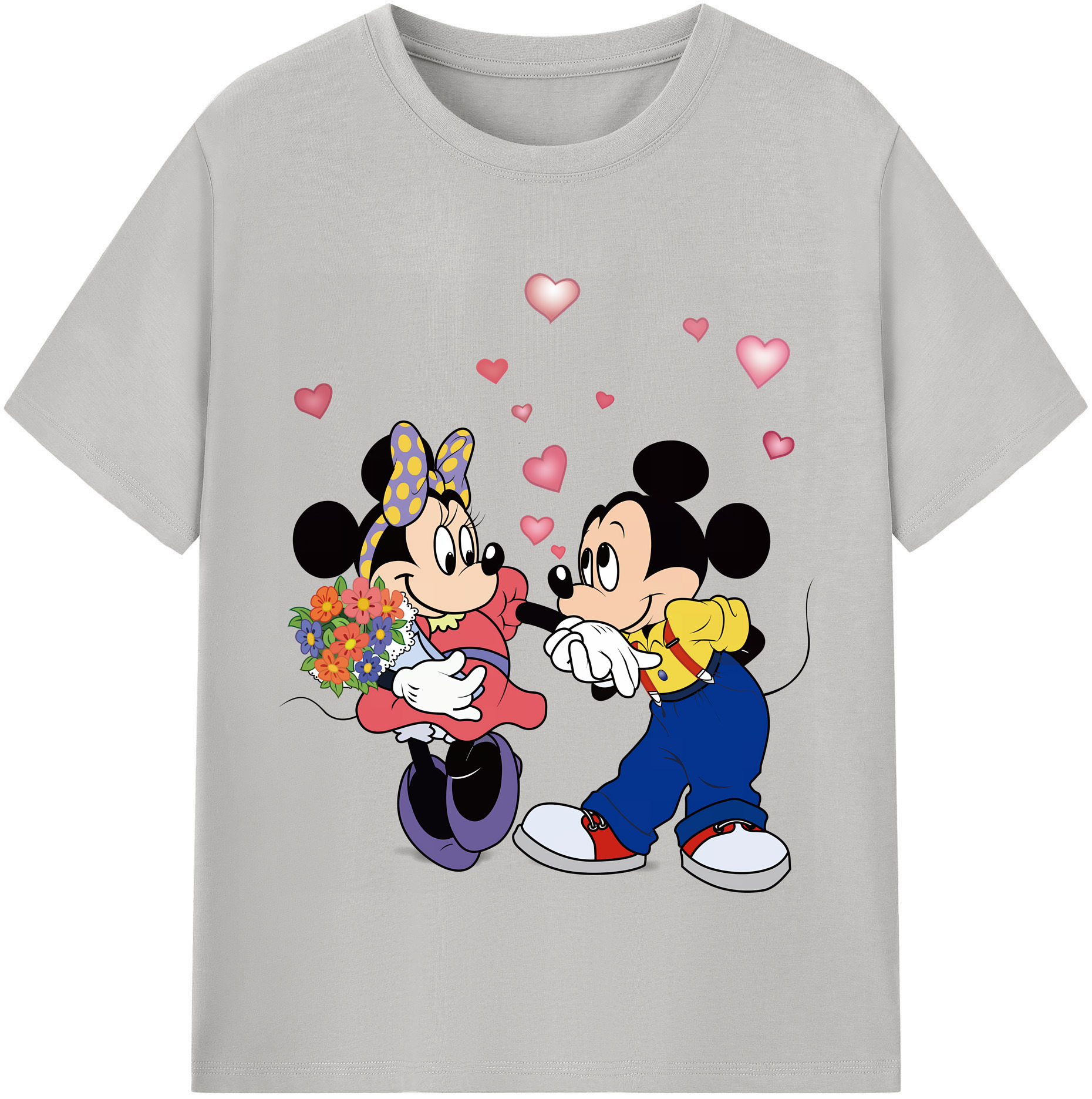 （画像用） ミッキーマウス Mickey Mouse 綿100％半袖Tシャツ（フロントプリント）
