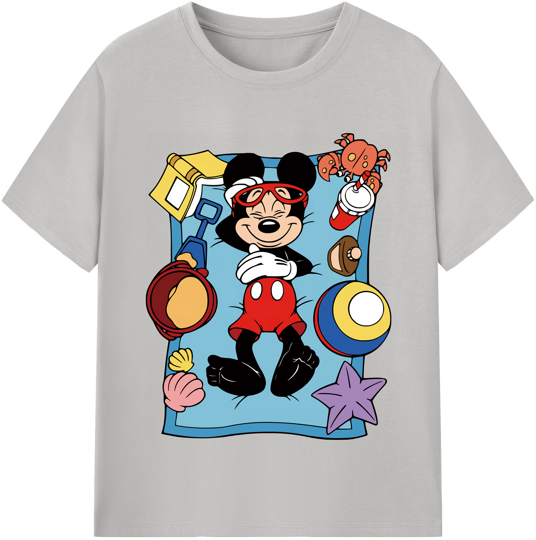 （画像用） ミッキーマウス Mickey Mouse 綿100％半袖Tシャツ（フロントプリント）