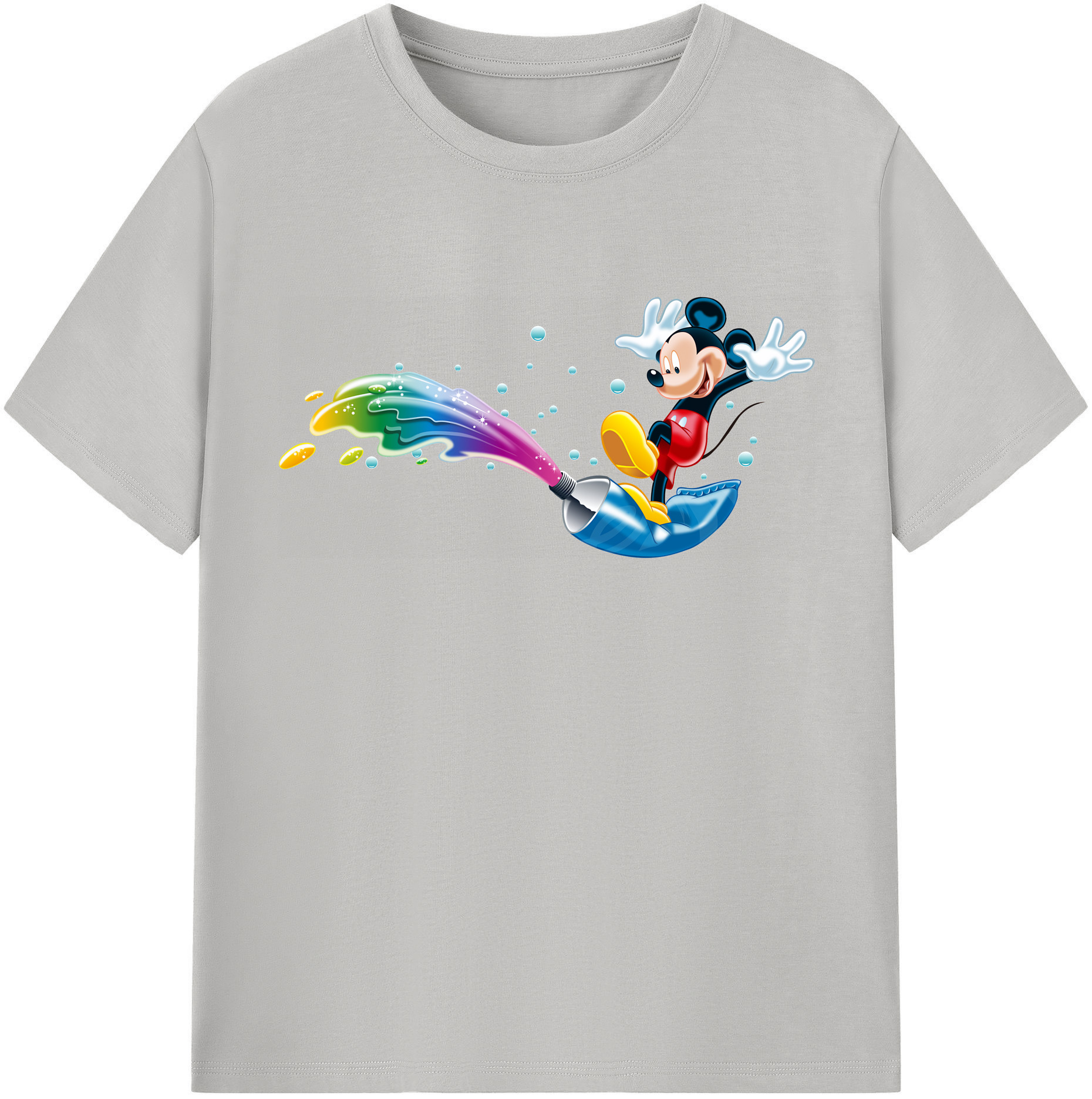 （画像用） ミッキーマウス Mickey Mouse 綿100％半袖Tシャツ（フロントプリント）
