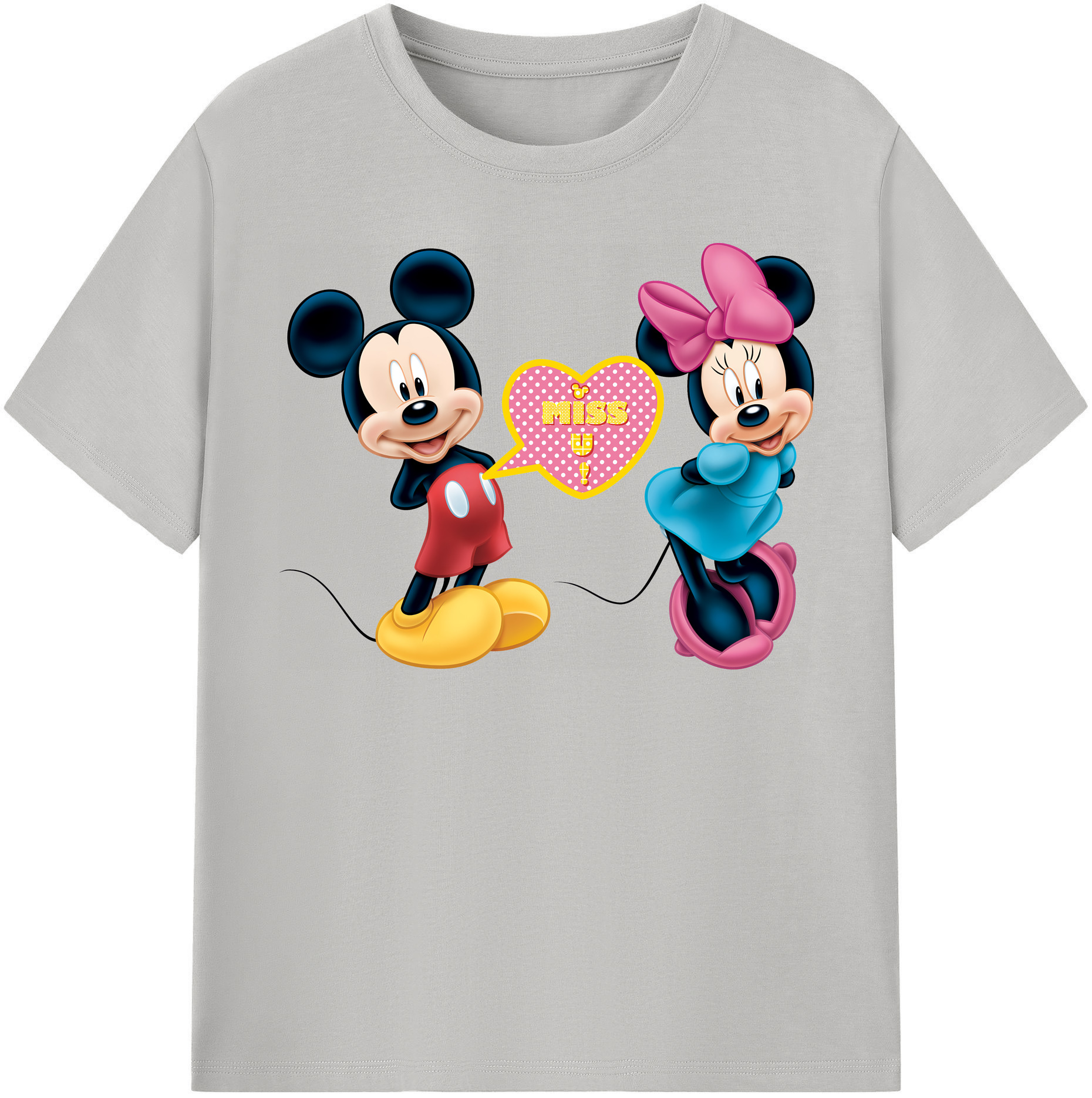 （画像用） ミッキーマウス Mickey Mouse 綿100％半袖Tシャツ（フロントプリント）