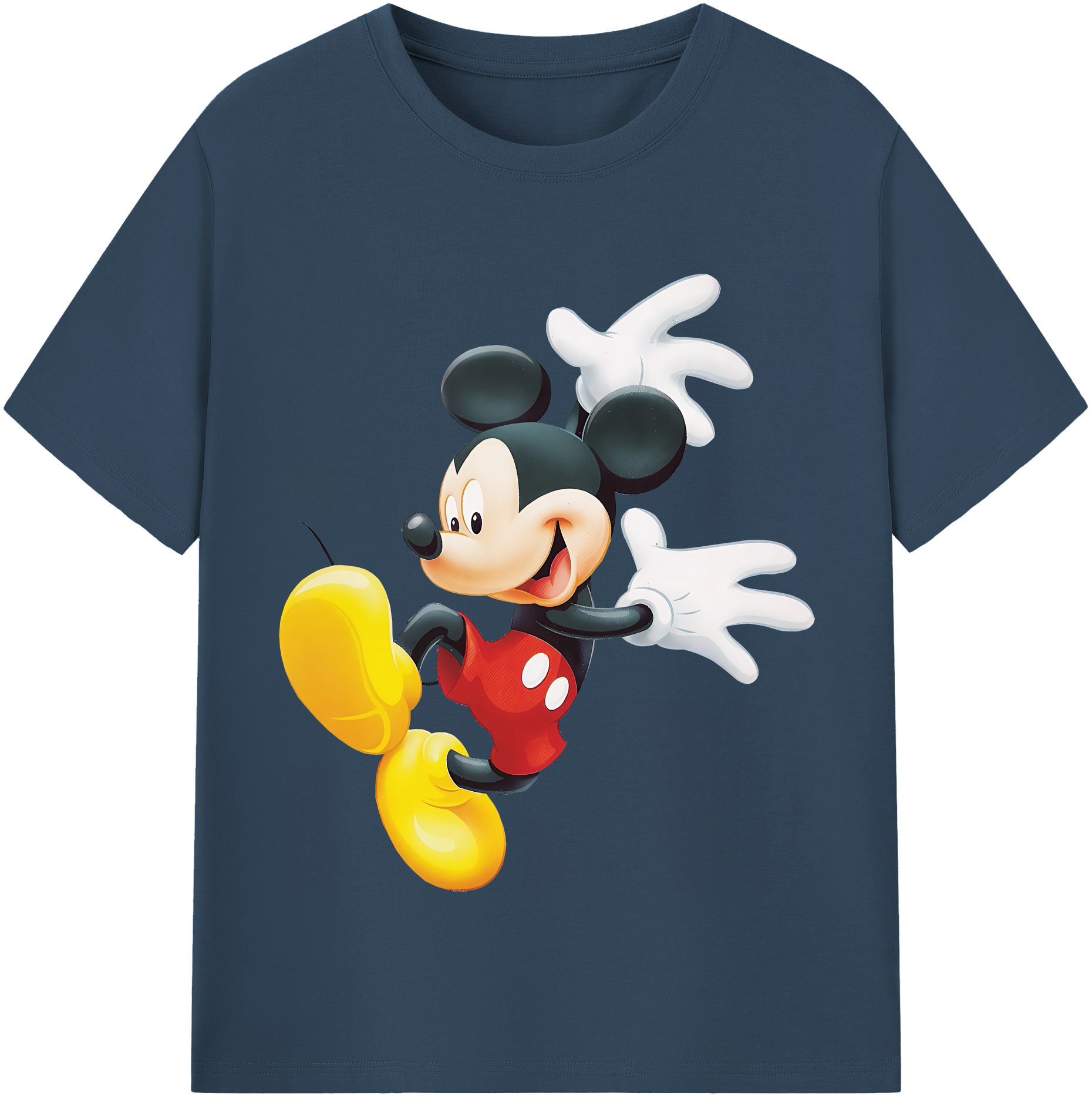 （画像用） ミッキーマウス Mickey Mouse 綿100％半袖Tシャツ（フロントプリント）