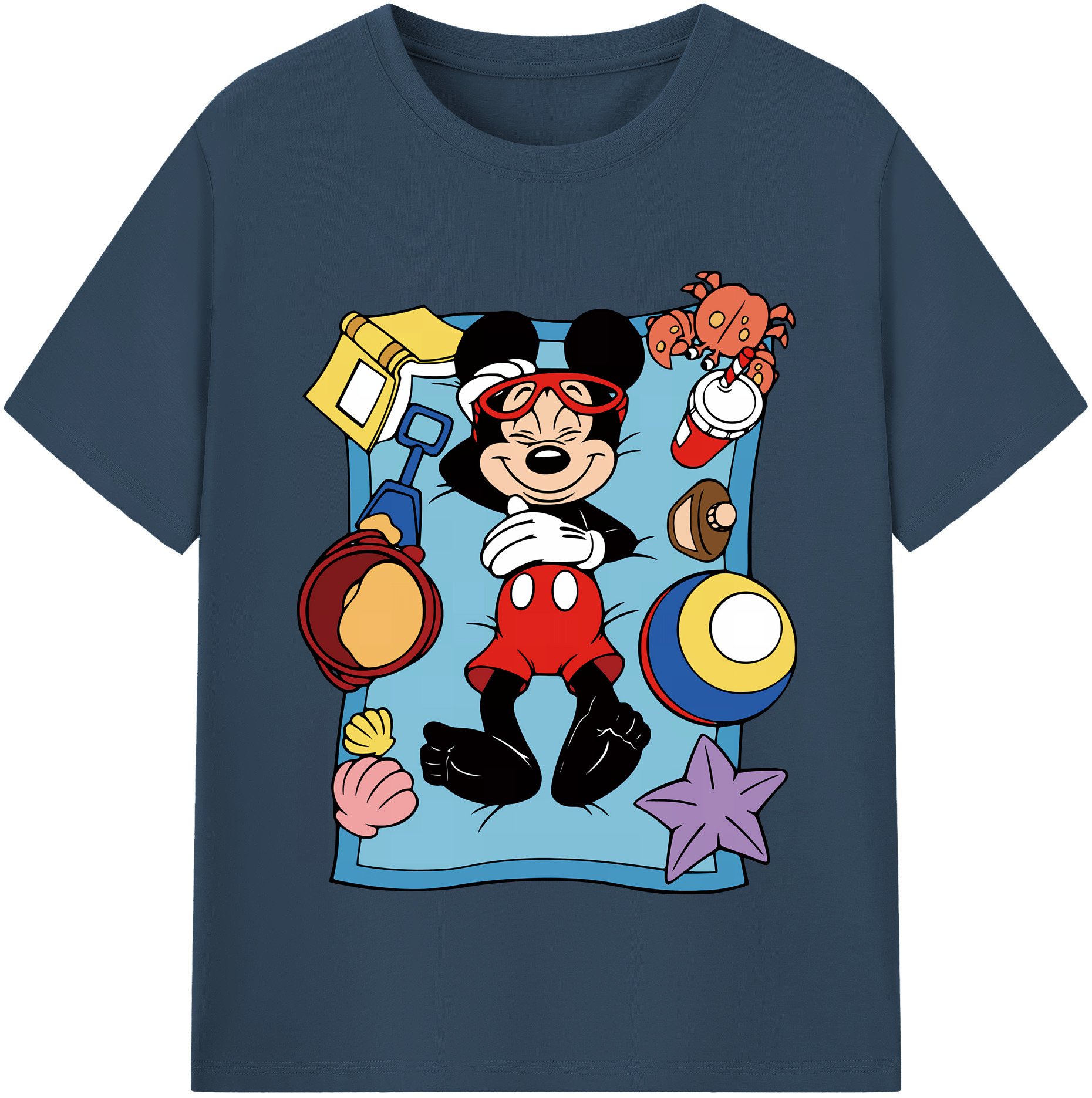 （画像用） ミッキーマウス Mickey Mouse 綿100％半袖Tシャツ（フロントプリント）