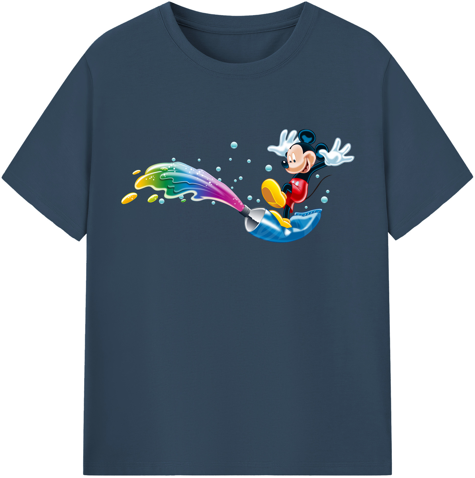 （画像用） ミッキーマウス Mickey Mouse 綿100％半袖Tシャツ（フロントプリント）