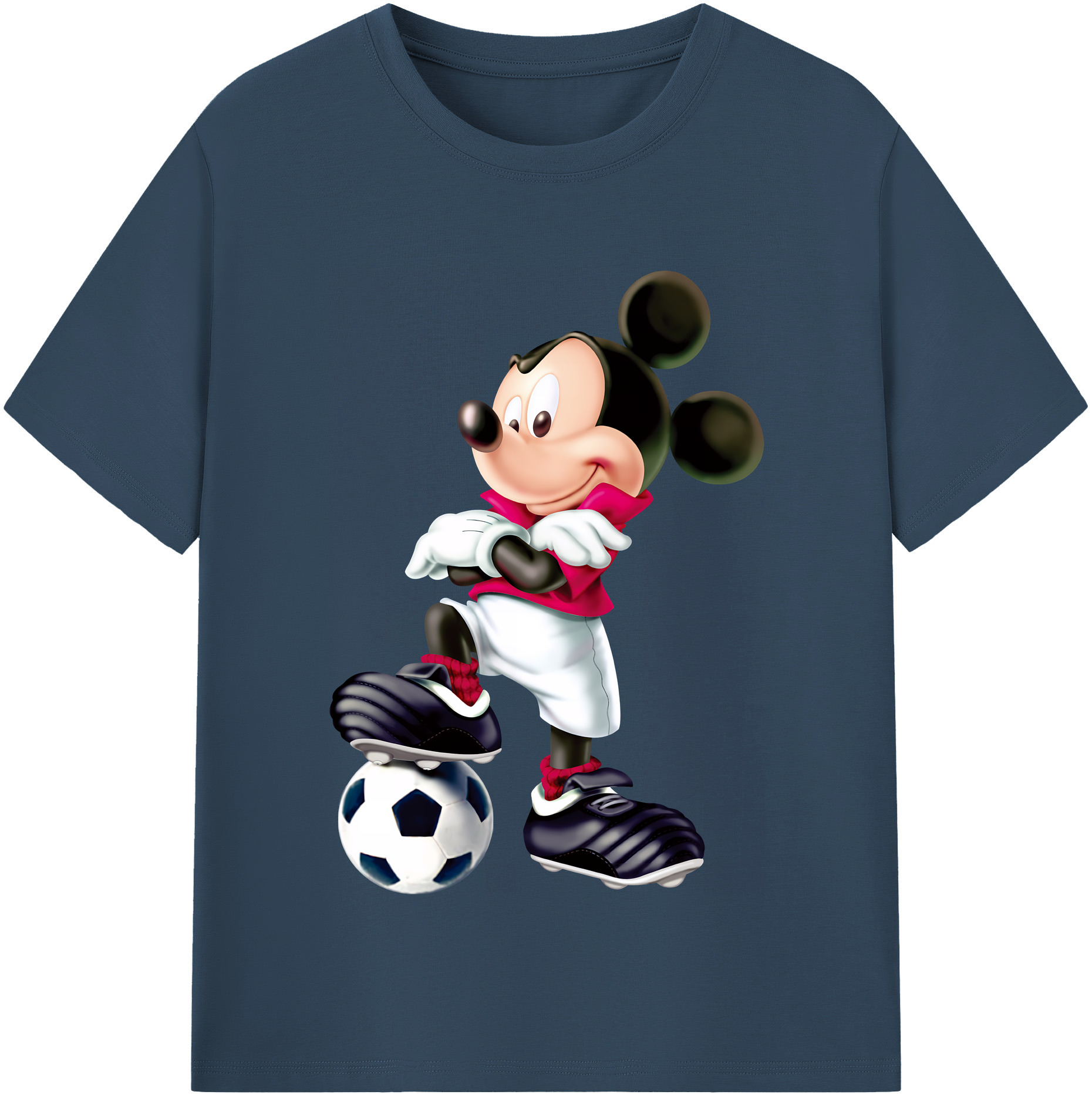 （画像用） ミッキーマウス Mickey Mouse 綿100％半袖Tシャツ（フロントプリント）