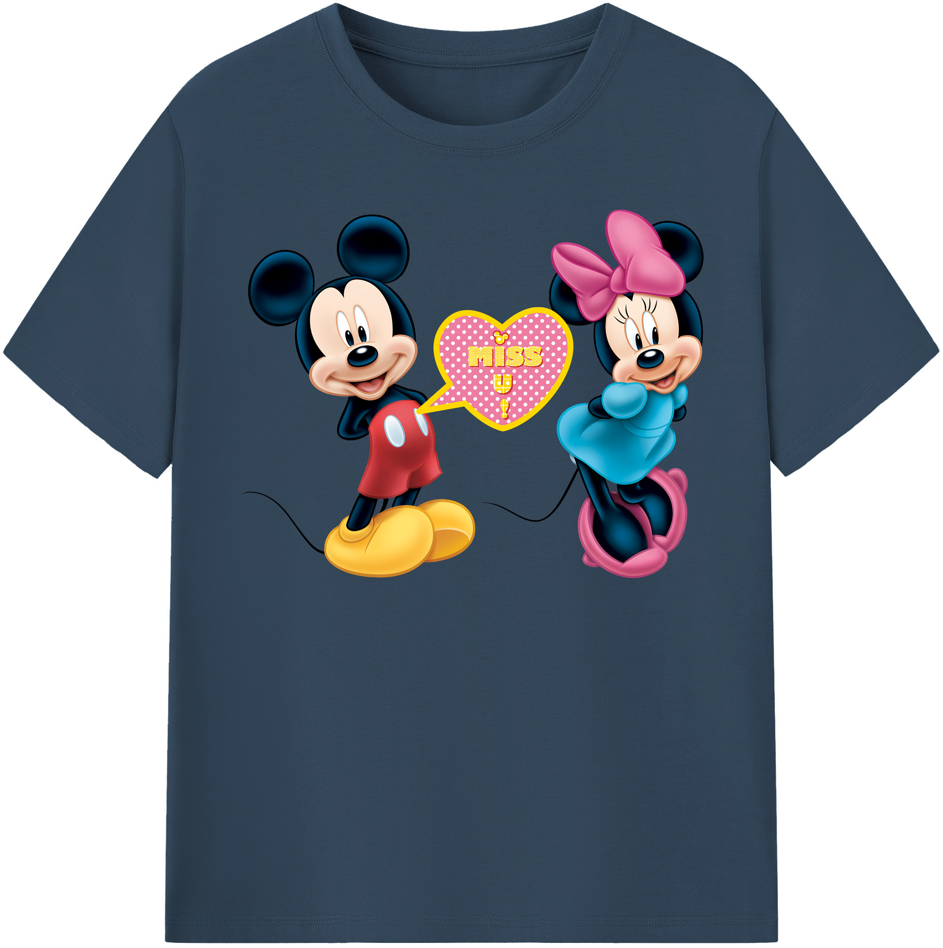 （画像用） ミッキーマウス Mickey Mouse 綿100％半袖Tシャツ（フロントプリント）
