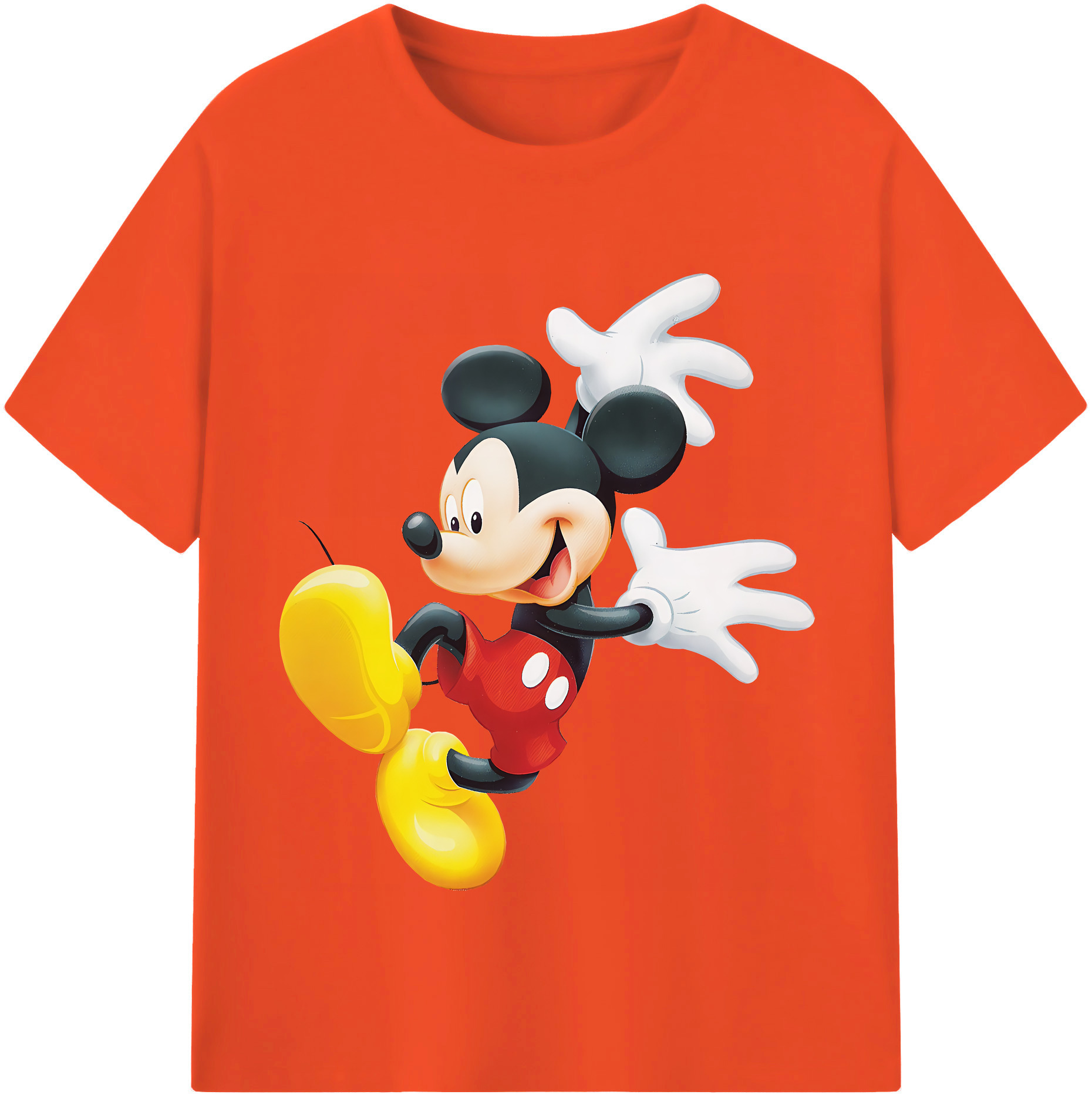 （画像用） ミッキーマウス Mickey Mouse 綿100％半袖Tシャツ（フロントプリント）