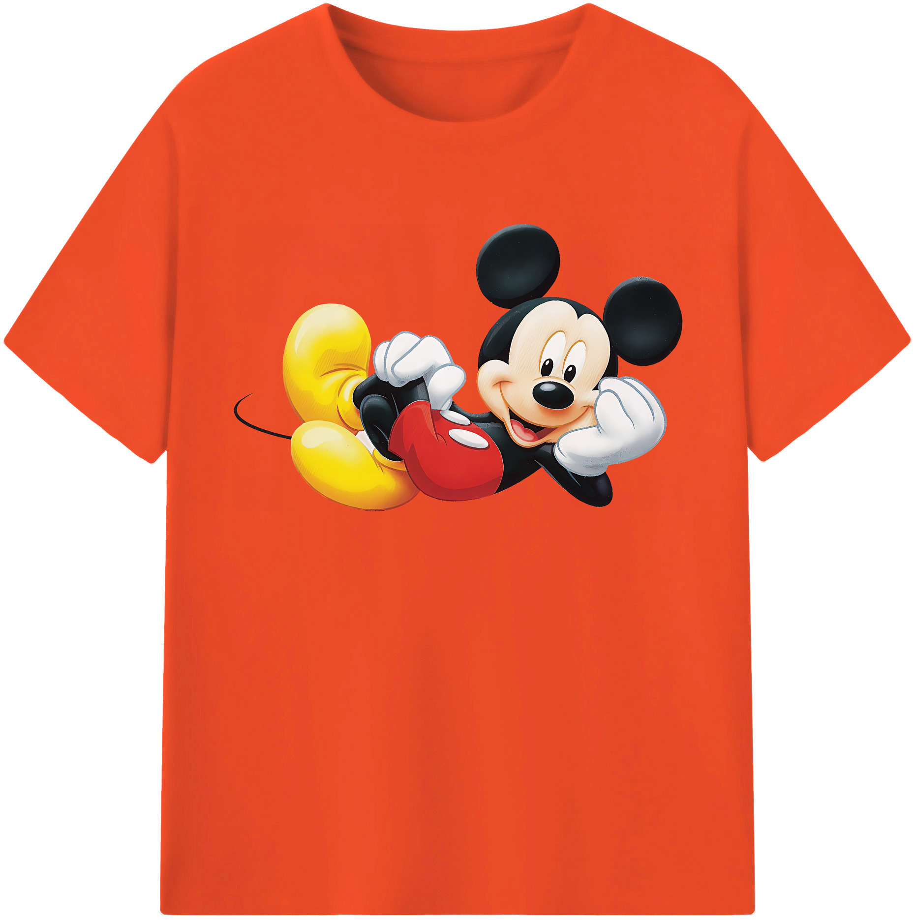 （画像用） ミッキーマウス Mickey Mouse 綿100％半袖Tシャツ（フロントプリント）