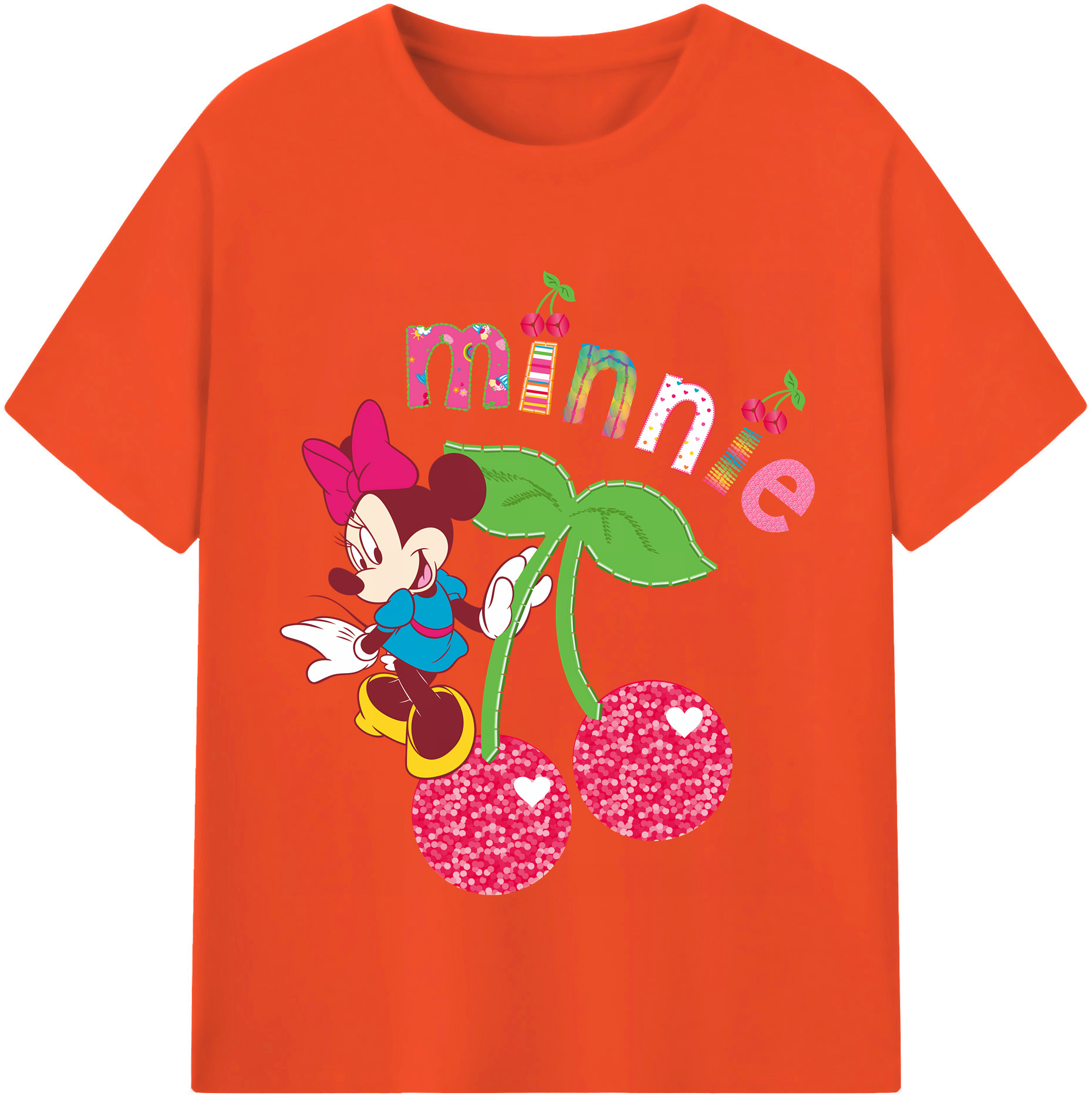 （画像用） ミッキーマウス Mickey Mouse 綿100％半袖Tシャツ（フロントプリント）