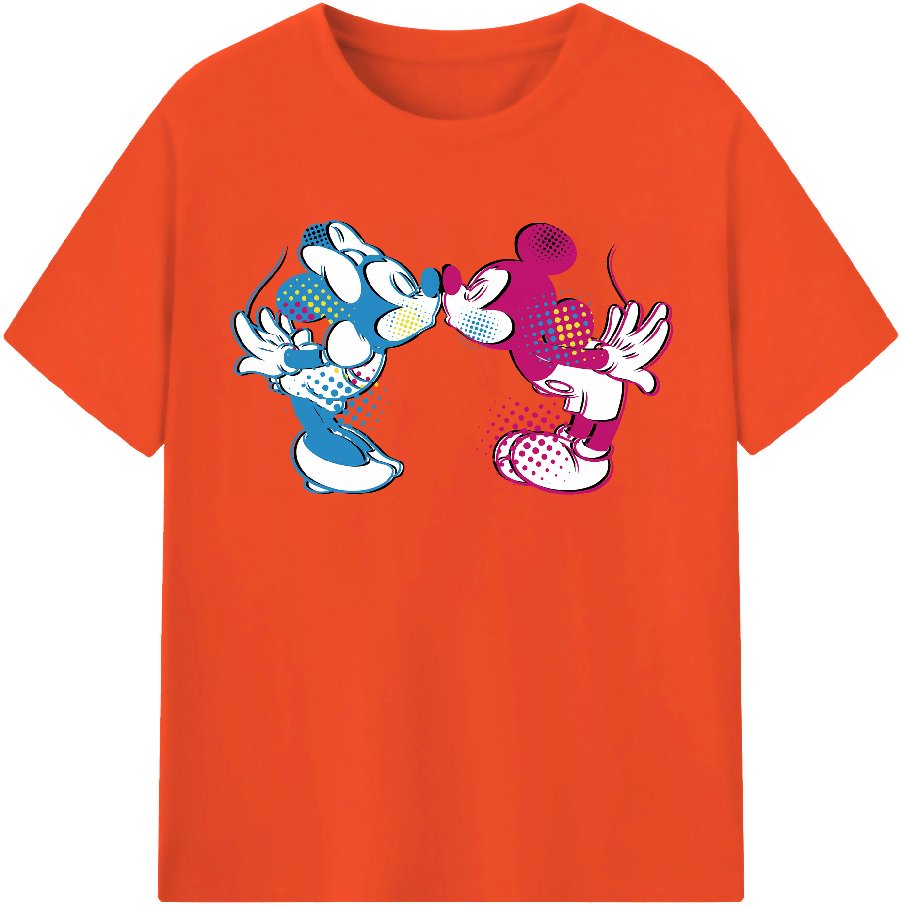 （画像用） ミッキーマウス Mickey Mouse 綿100％半袖Tシャツ（フロントプリント）