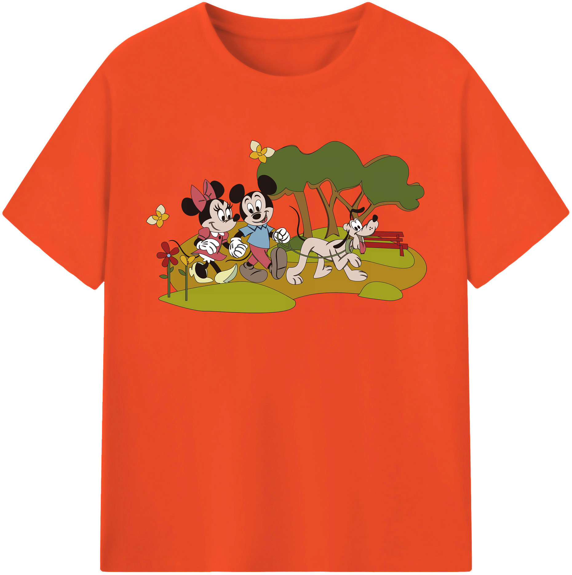 （画像用） ミッキーマウス Mickey Mouse 綿100％半袖Tシャツ（フロントプリント）