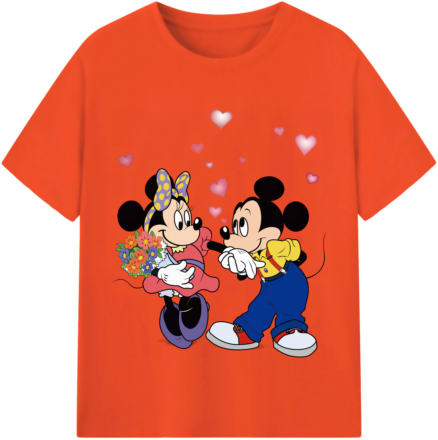 （画像用） ミッキーマウス Mickey Mouse 綿100％半袖Tシャツ（フロントプリント）
