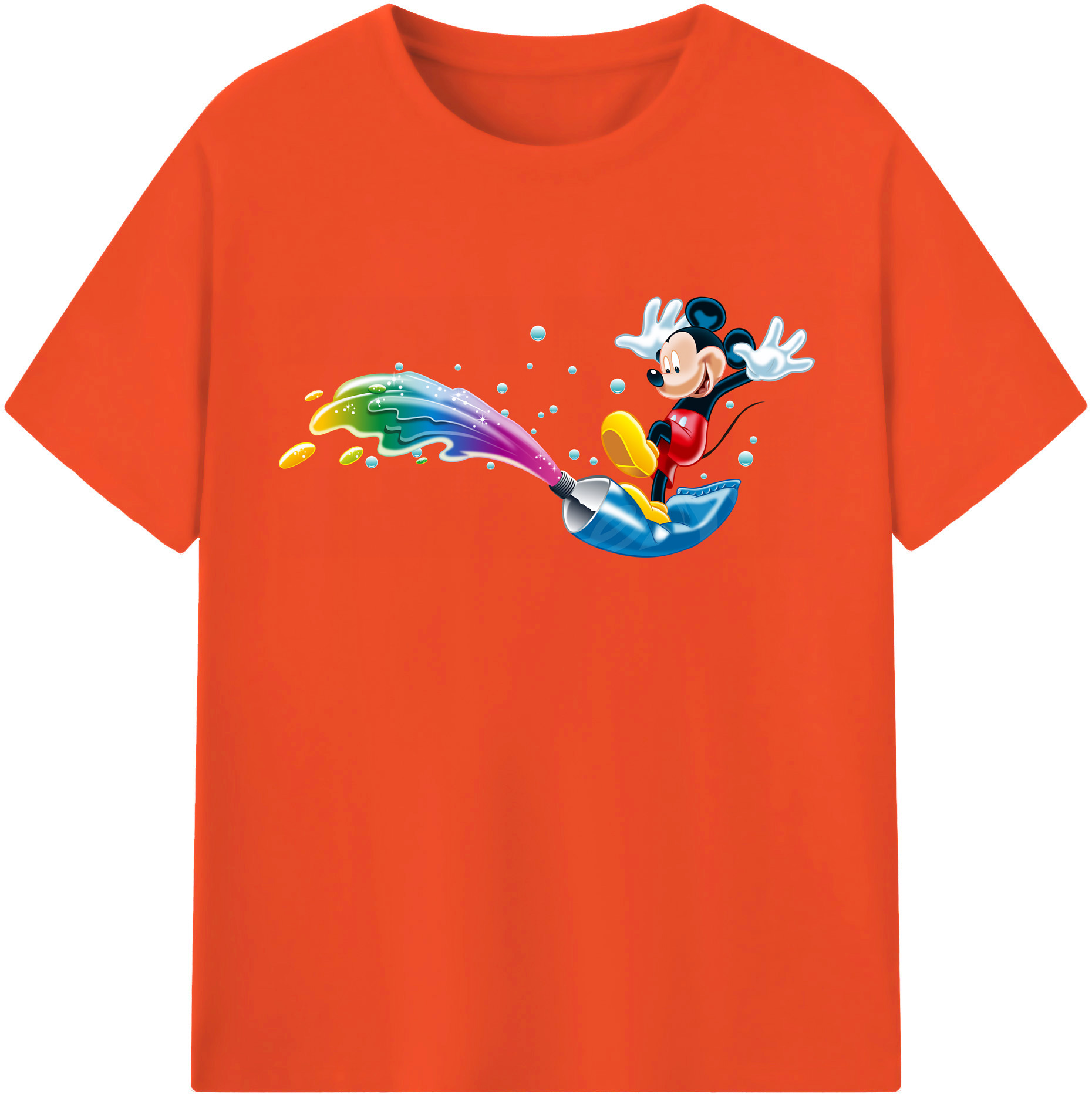 （画像用） ミッキーマウス Mickey Mouse 綿100％半袖Tシャツ（フロントプリント）