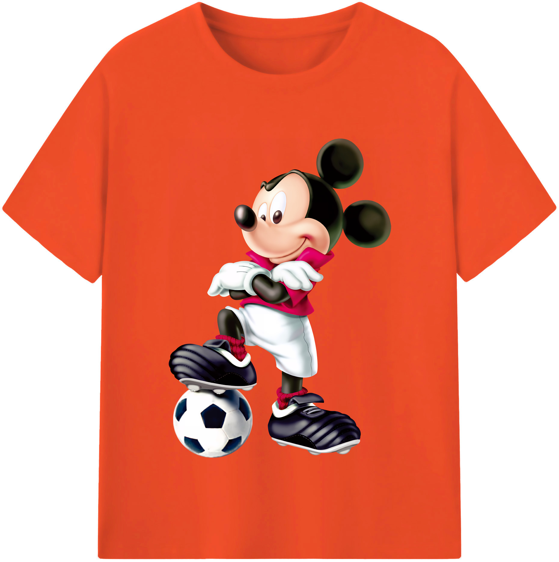 （画像用） ミッキーマウス Mickey Mouse 綿100％半袖Tシャツ（フロントプリント）