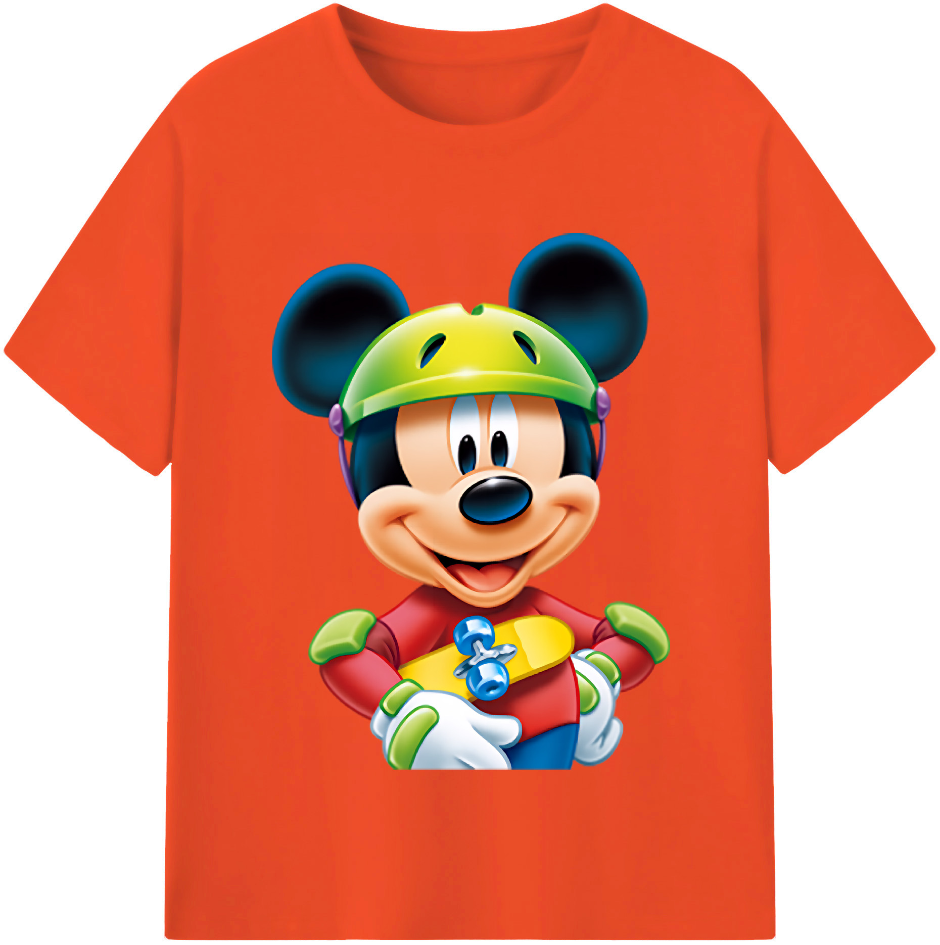 （画像用） ミッキーマウス Mickey Mouse 綿100％半袖Tシャツ（フロントプリント）