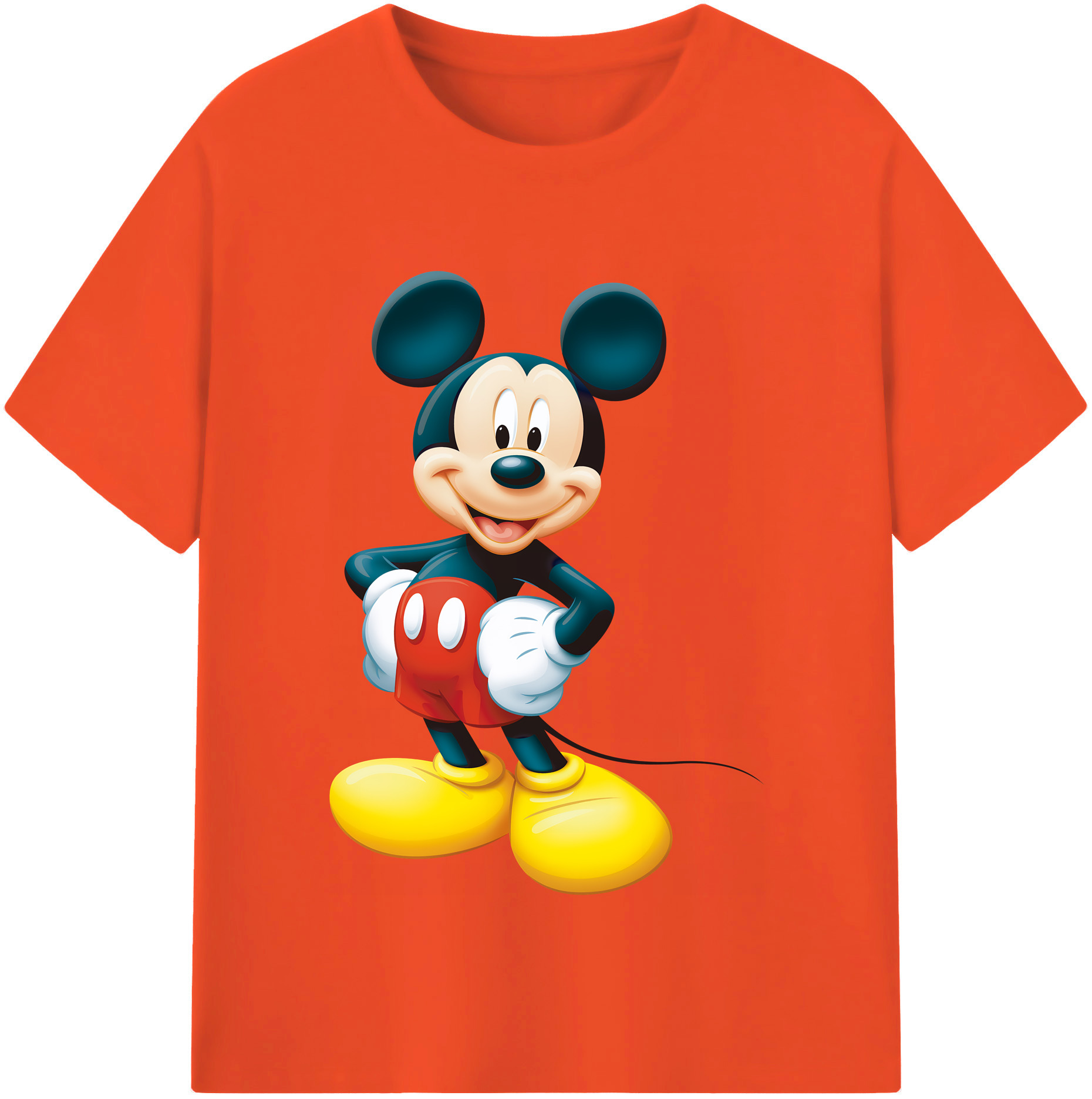 （画像用） ミッキーマウス Mickey Mouse 綿100％半袖Tシャツ（フロントプリント）