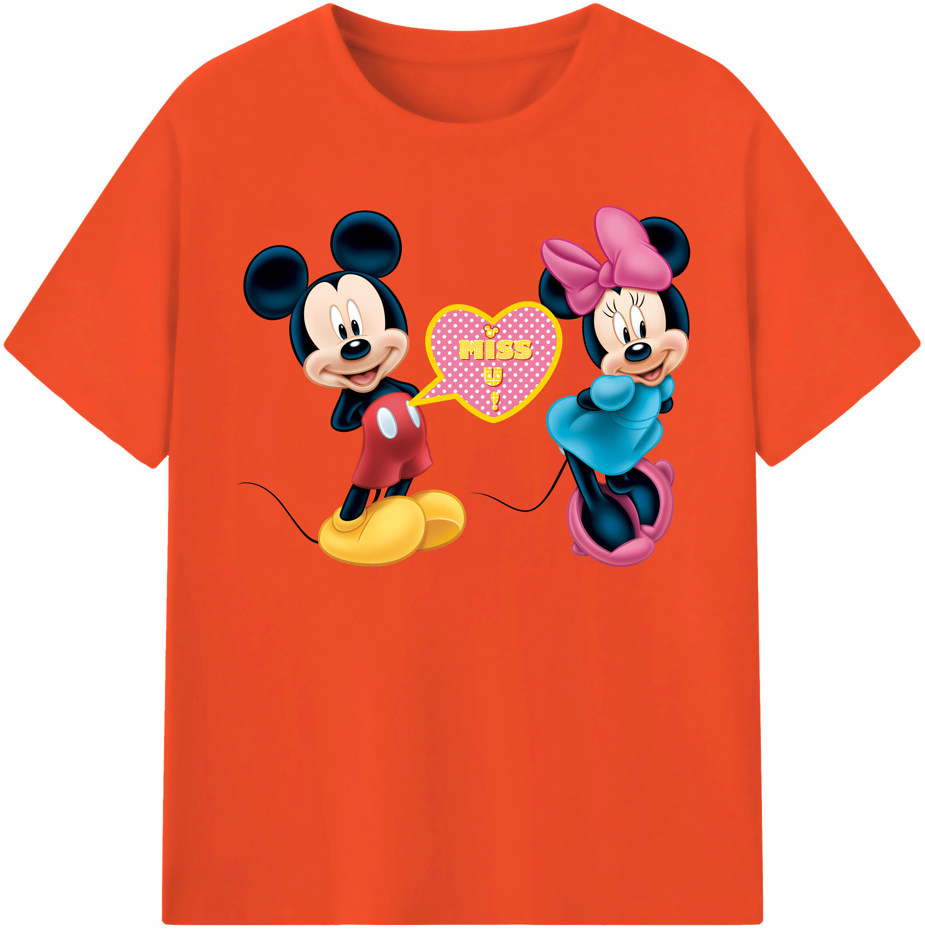 （画像用） ミッキーマウス Mickey Mouse 綿100％半袖Tシャツ（フロントプリント）