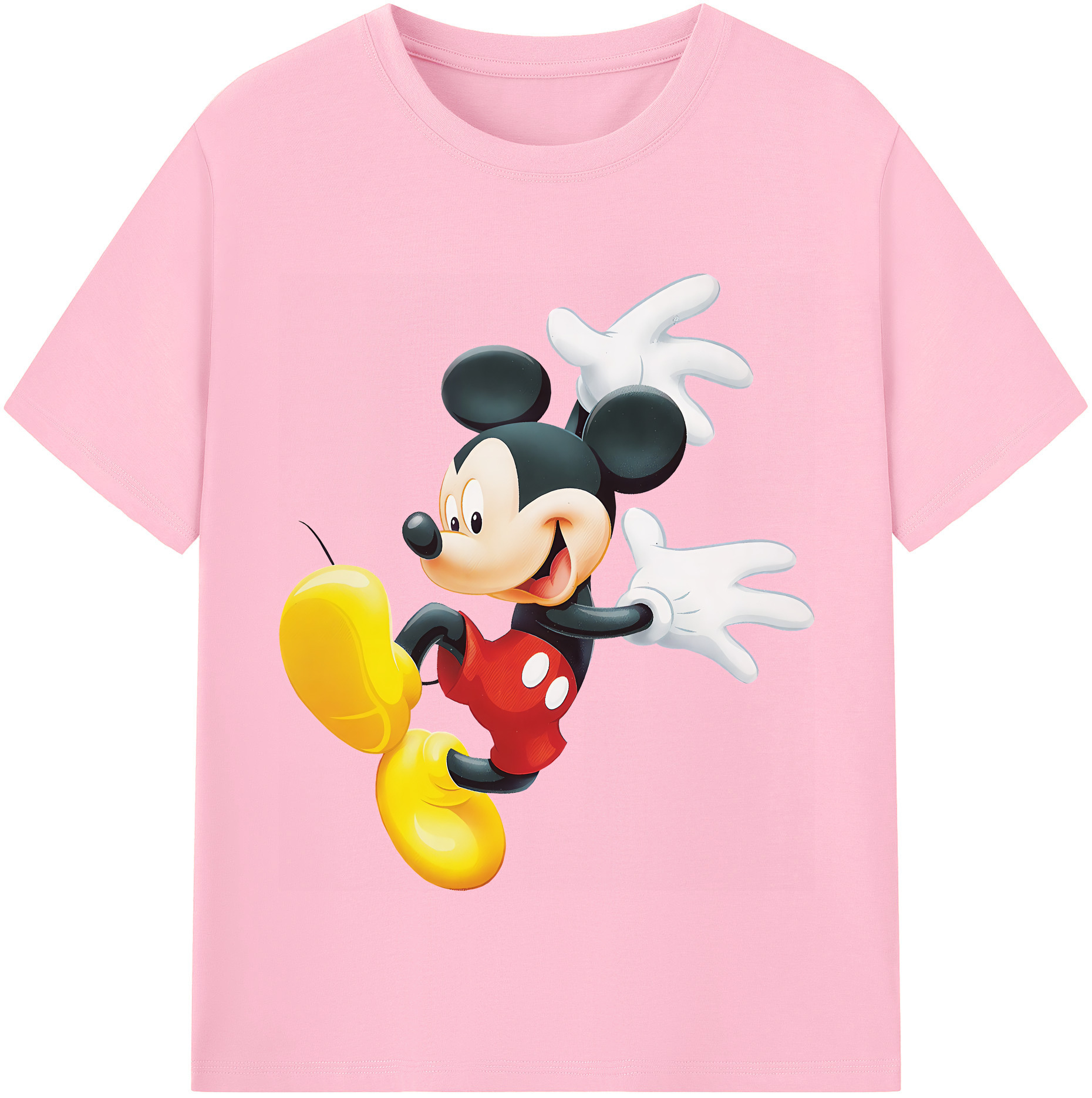 （画像用） ミッキーマウス Mickey Mouse 綿100％半袖Tシャツ（フロントプリント）