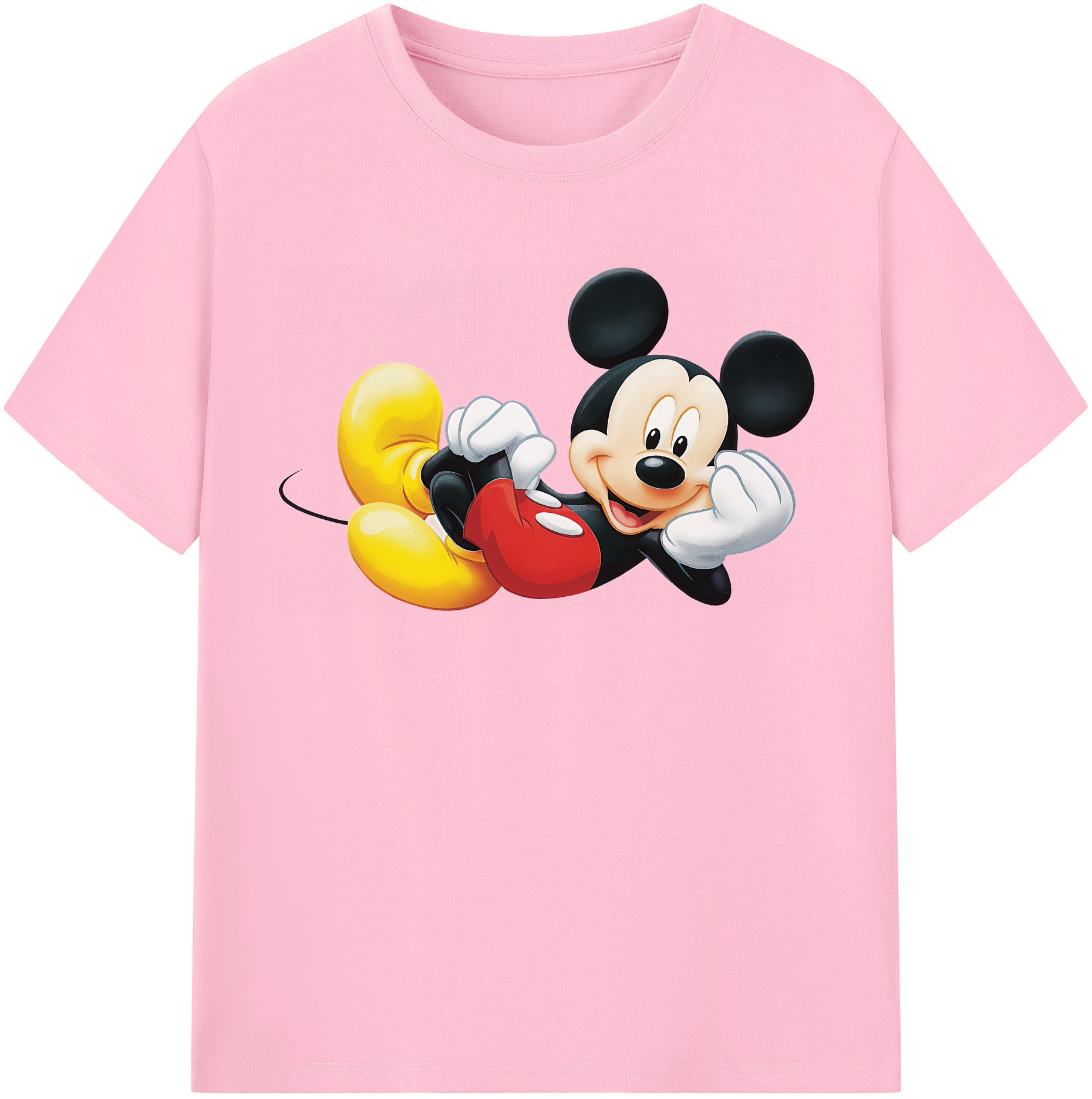 （画像用） ミッキーマウス Mickey Mouse 綿100％半袖Tシャツ（フロントプリント）