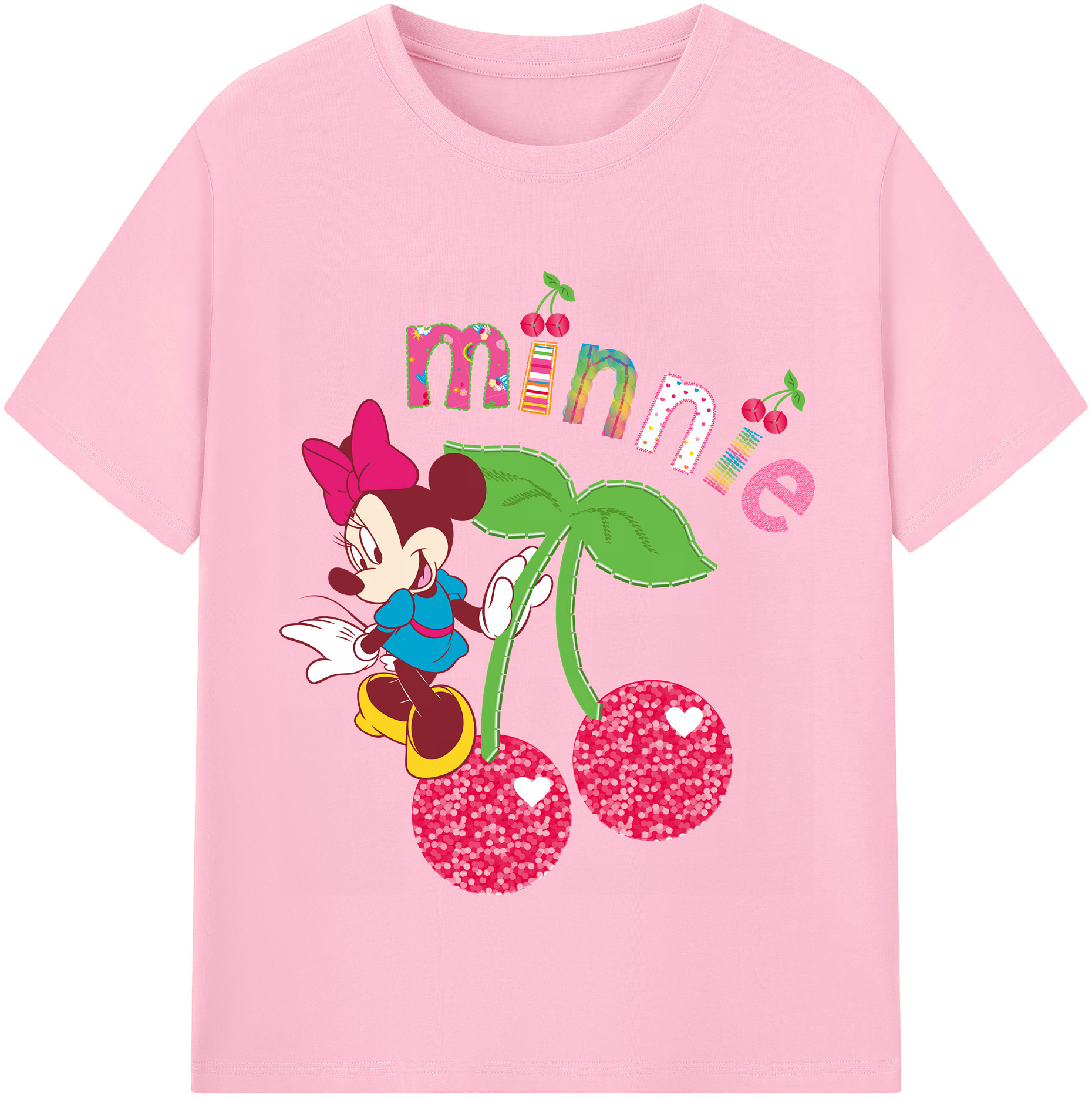 （画像用） ミッキーマウス Mickey Mouse 綿100％半袖Tシャツ（フロントプリント）