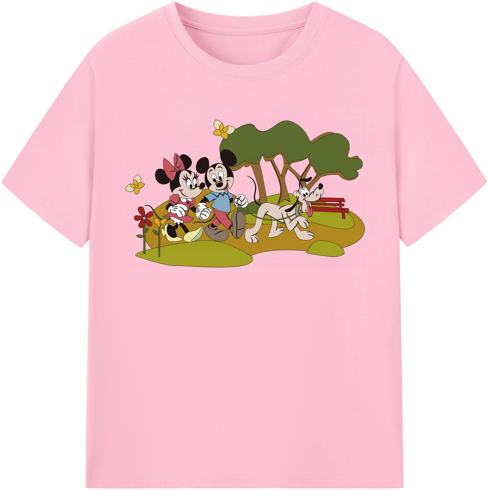 （画像用） ミッキーマウス Mickey Mouse 綿100％半袖Tシャツ（フロントプリント）
