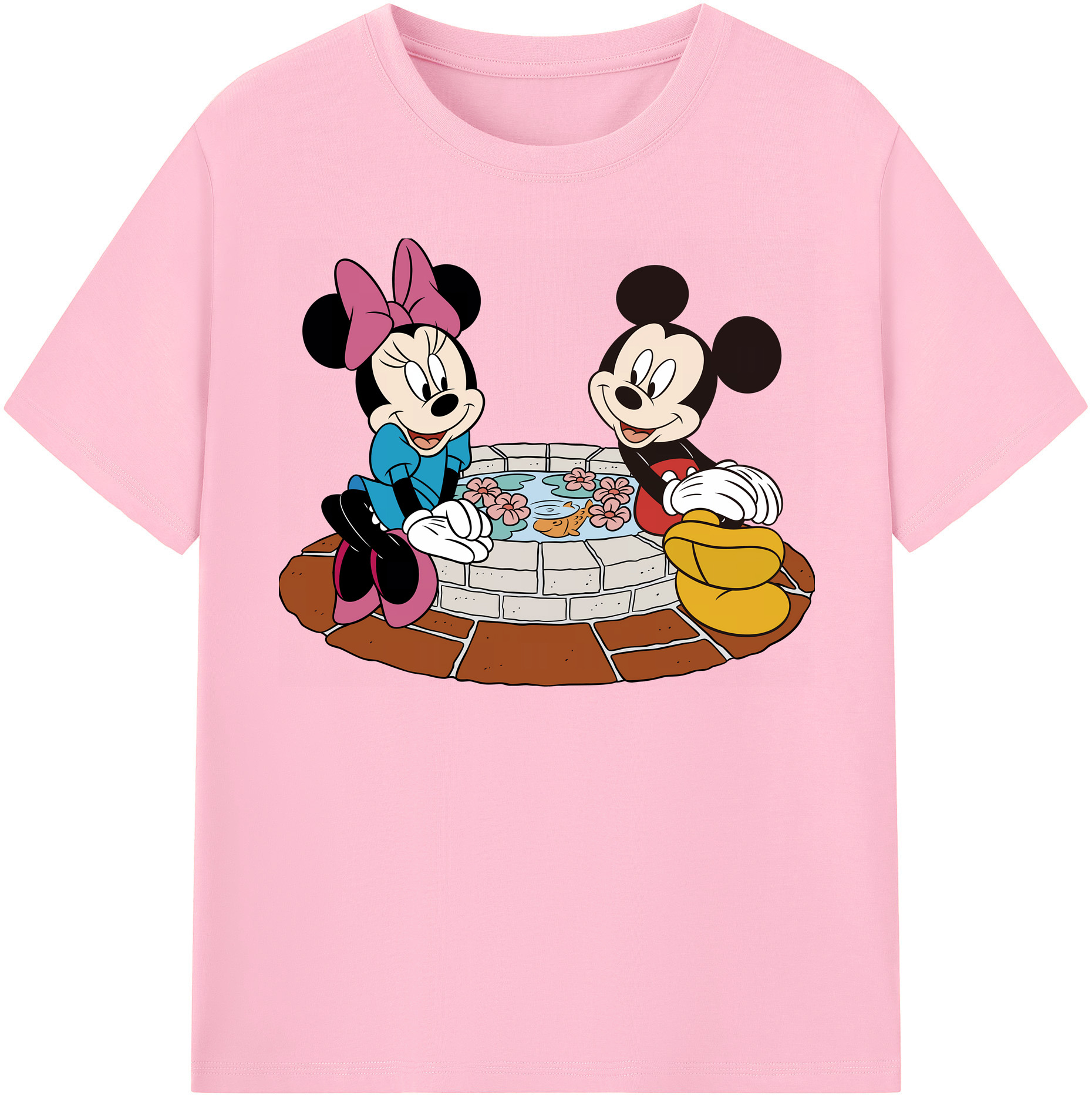 （画像用） ミッキーマウス Mickey Mouse 綿100％半袖Tシャツ（フロントプリント）