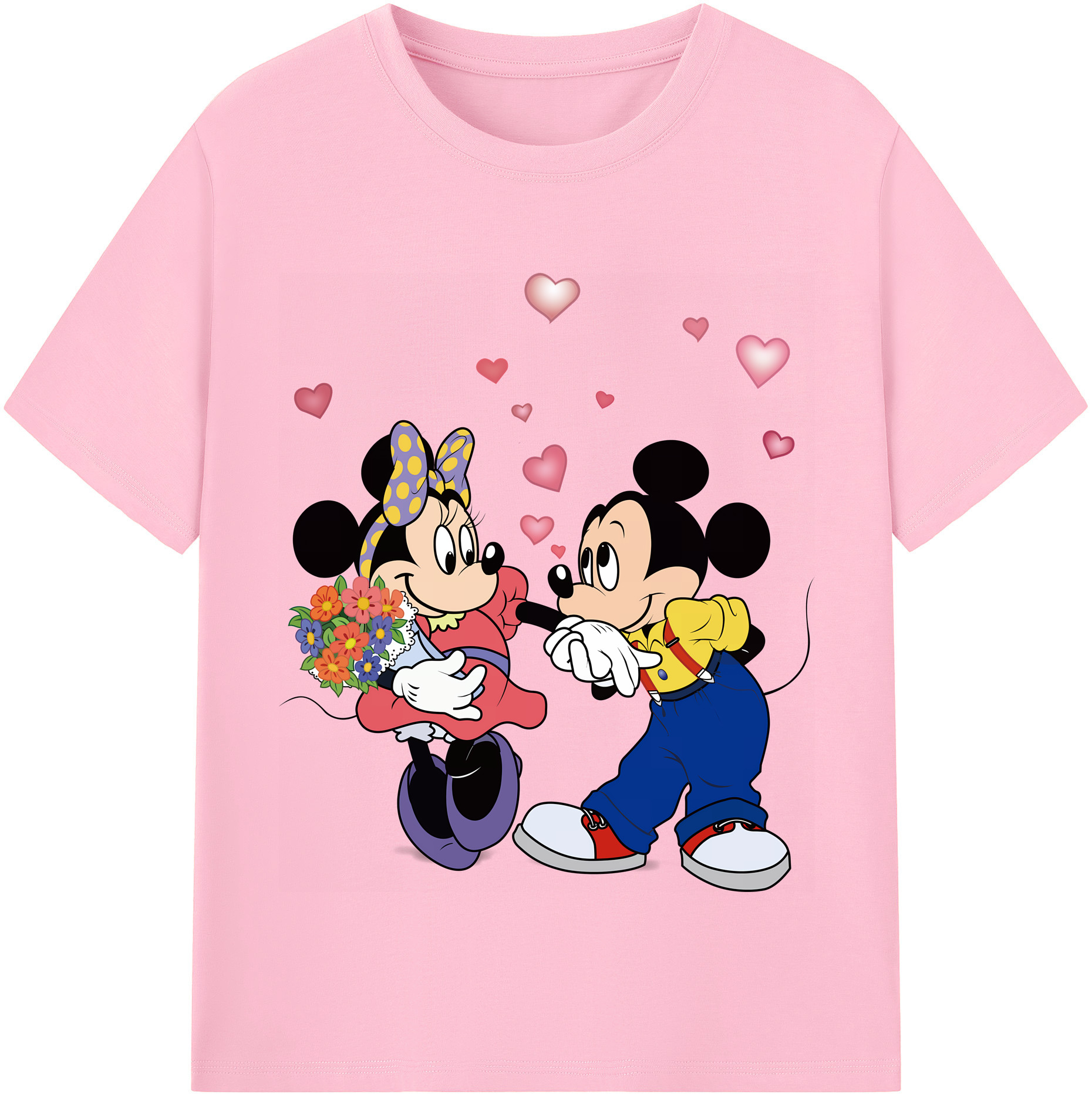 （画像用） ミッキーマウス Mickey Mouse 綿100％半袖Tシャツ（フロントプリント）