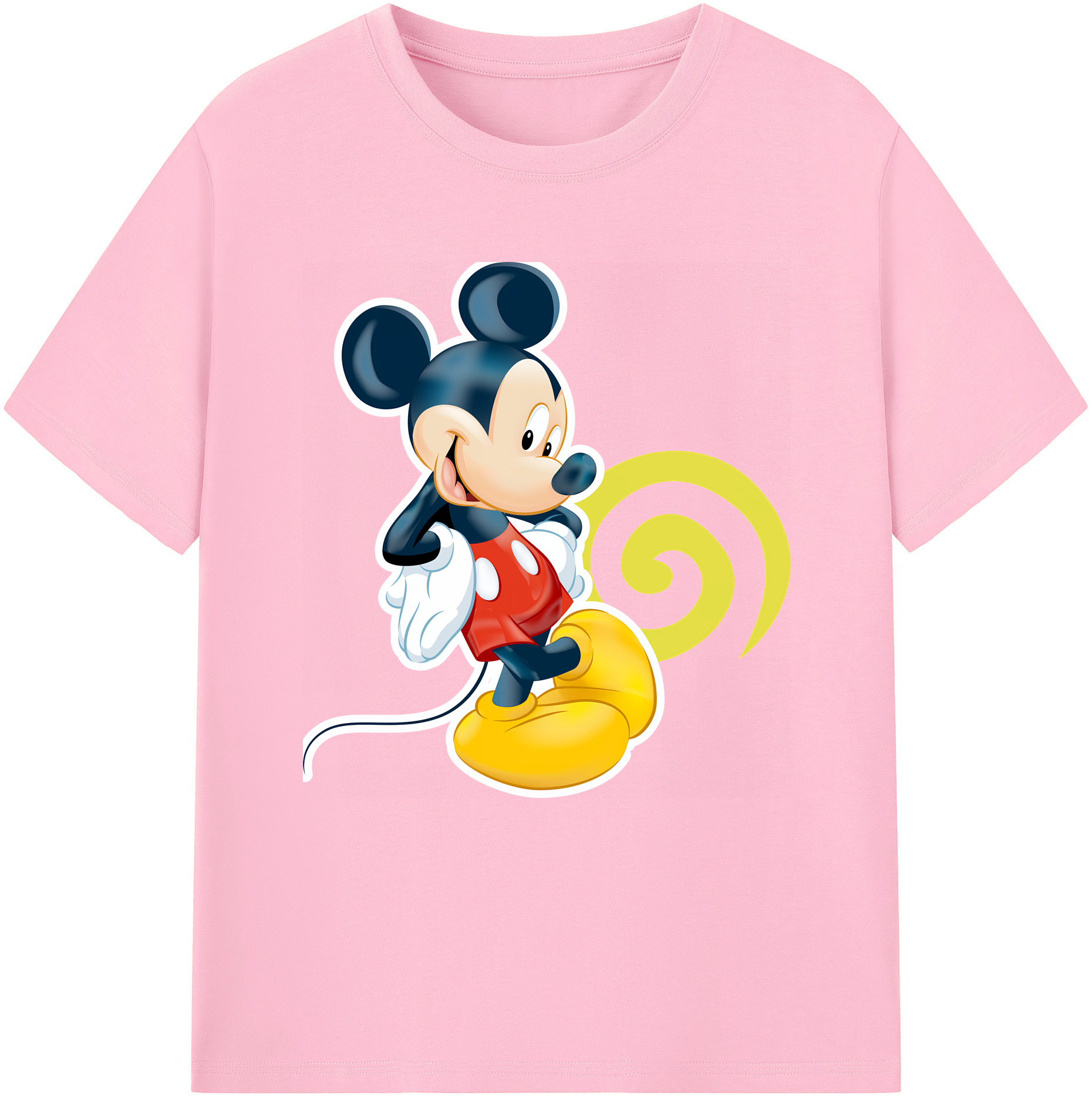 （画像用） ミッキーマウス Mickey Mouse 綿100％半袖Tシャツ（フロントプリント）