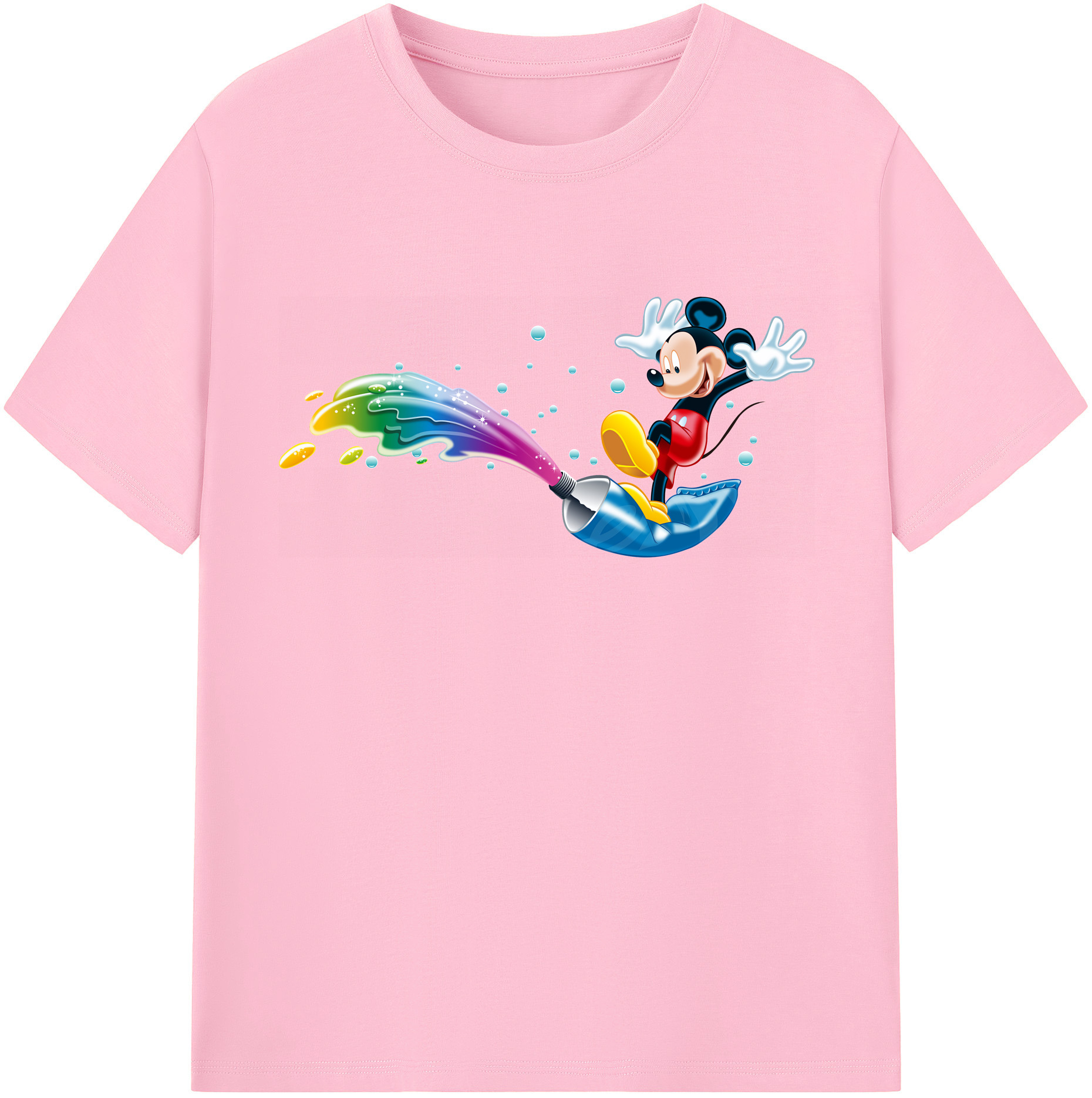 （画像用） ミッキーマウス Mickey Mouse 綿100％半袖Tシャツ（フロントプリント）