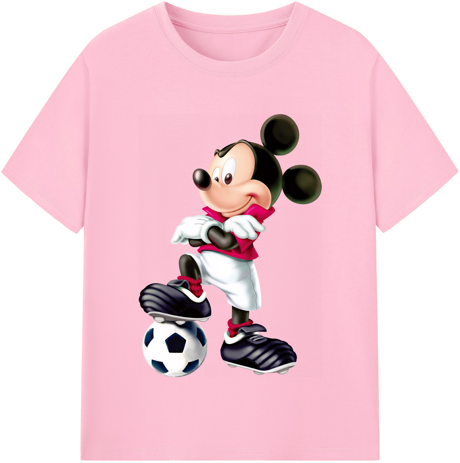 （画像用） ミッキーマウス Mickey Mouse 綿100％半袖Tシャツ（フロントプリント）