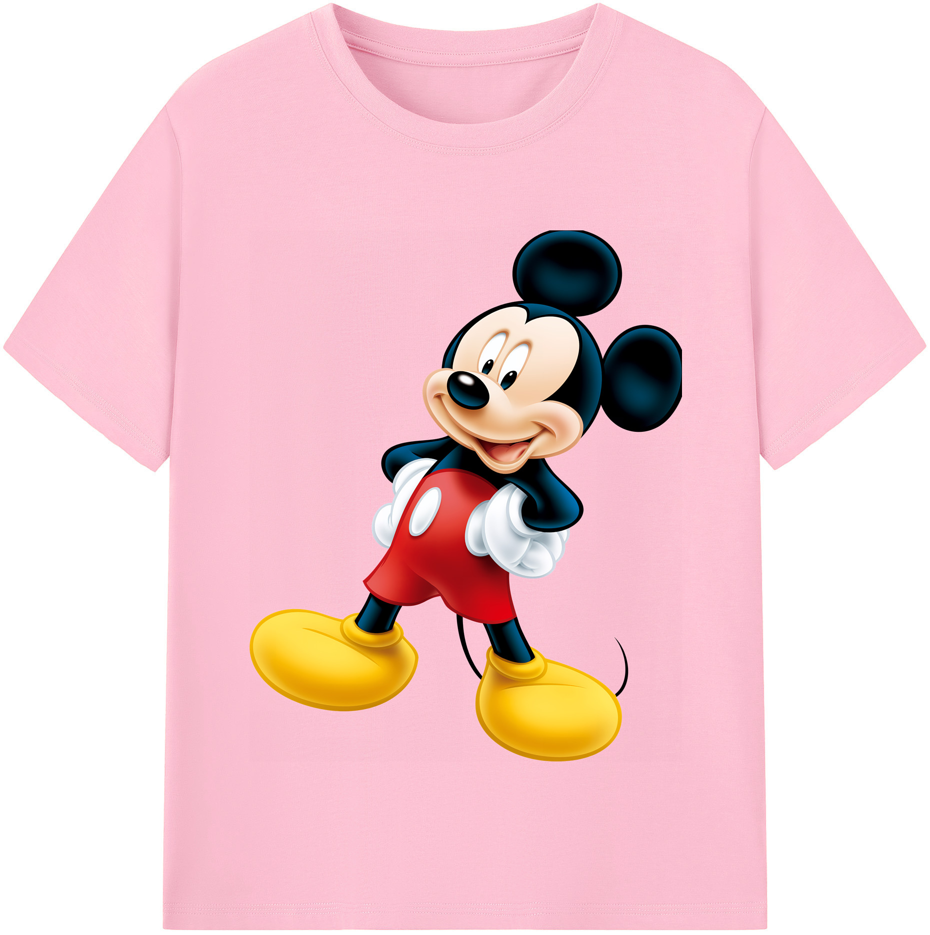 （画像用） ミッキーマウス Mickey Mouse 綿100％半袖Tシャツ（フロントプリント）