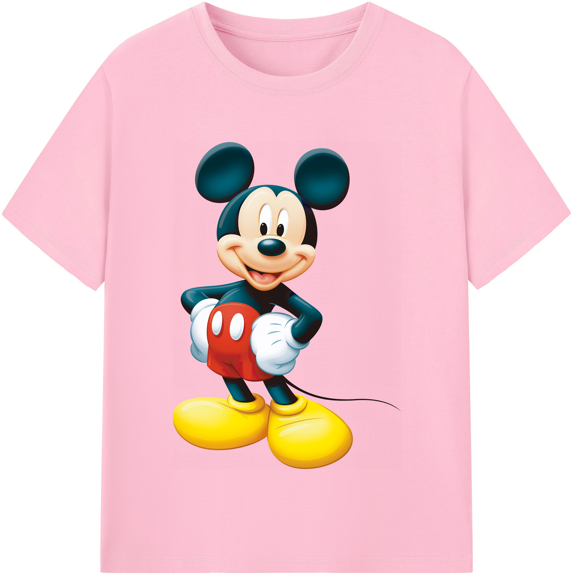 （画像用） ミッキーマウス Mickey Mouse 綿100％半袖Tシャツ（フロントプリント）
